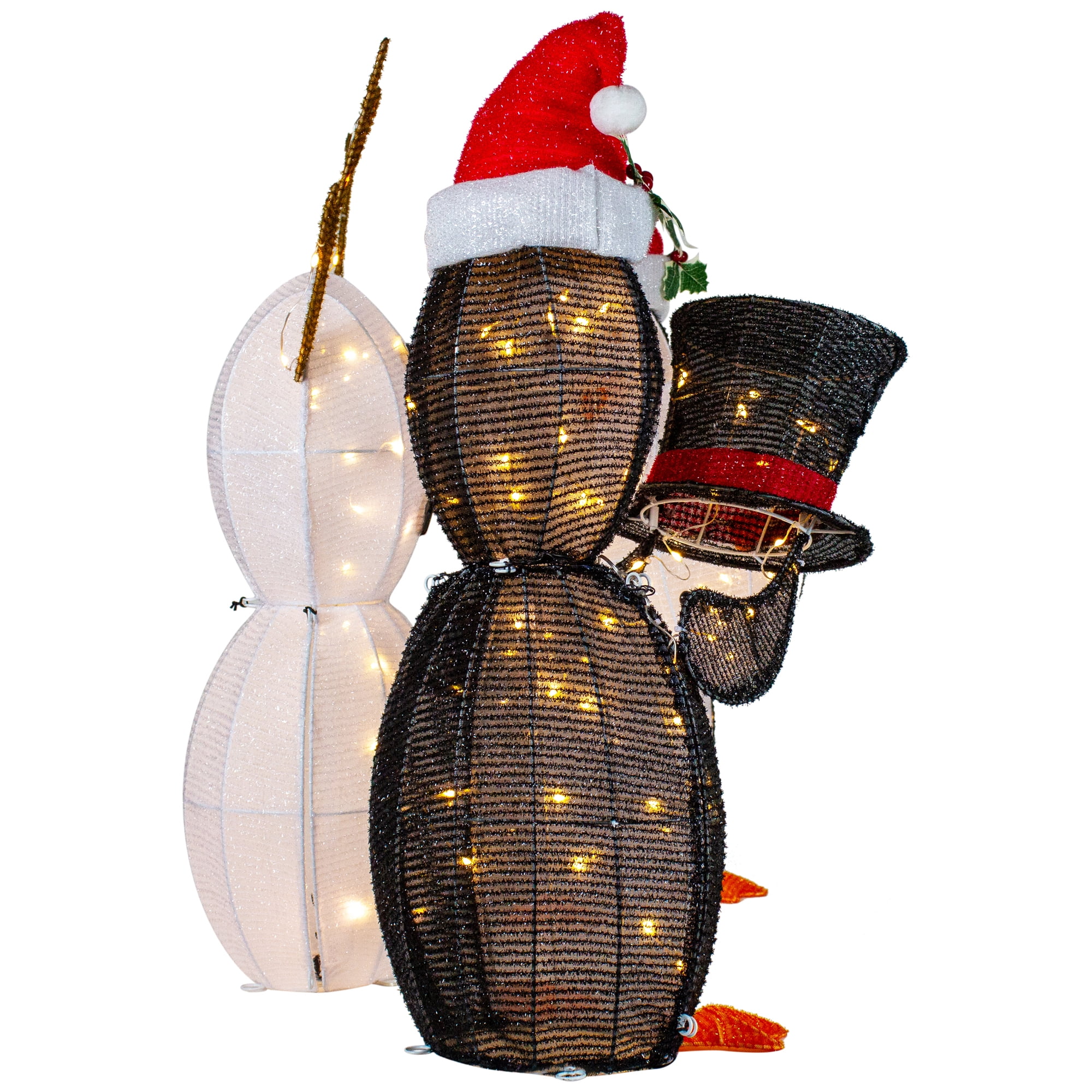 Northlight LED Lighted Penguins Building Snowman Outdoor Christmas Decoration - 35" - Set of 3 - Image 2