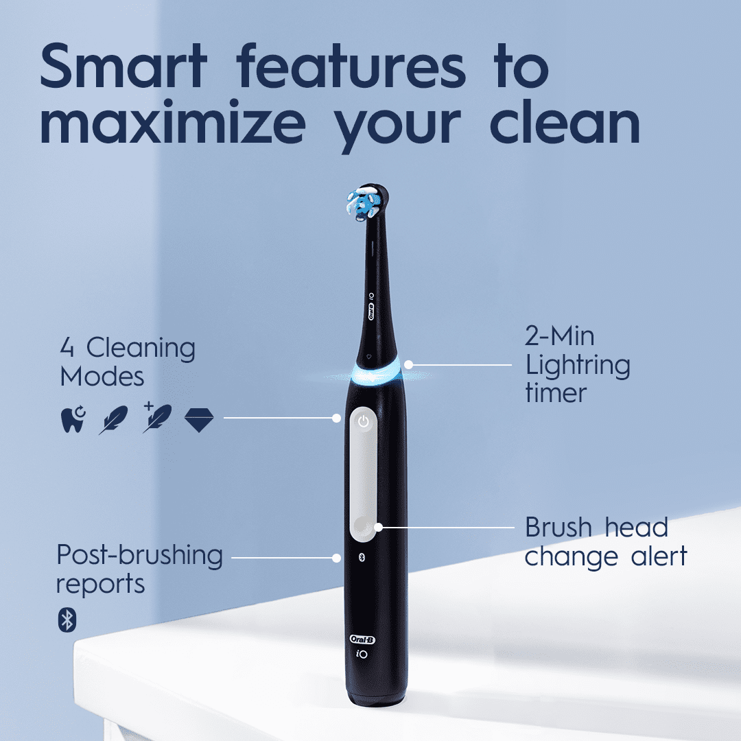 Oral-B iO Series 4 Electric Toothbrush with 1 Brush Head, Rechargeable, White, Adults & Children 3+ - Image 10