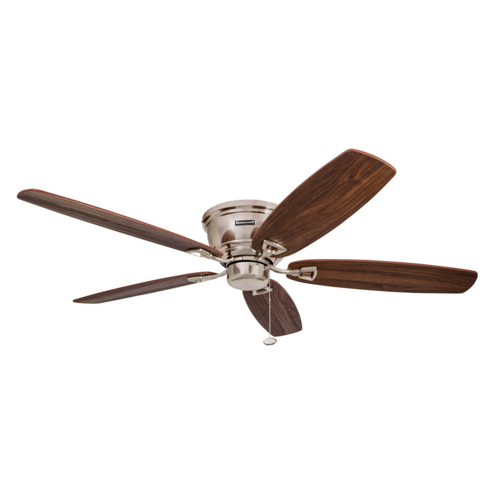 52" Honeywell Glen Alden Brushed Nickel Hugger Ceiling Fan with 4 Light - Image 10
