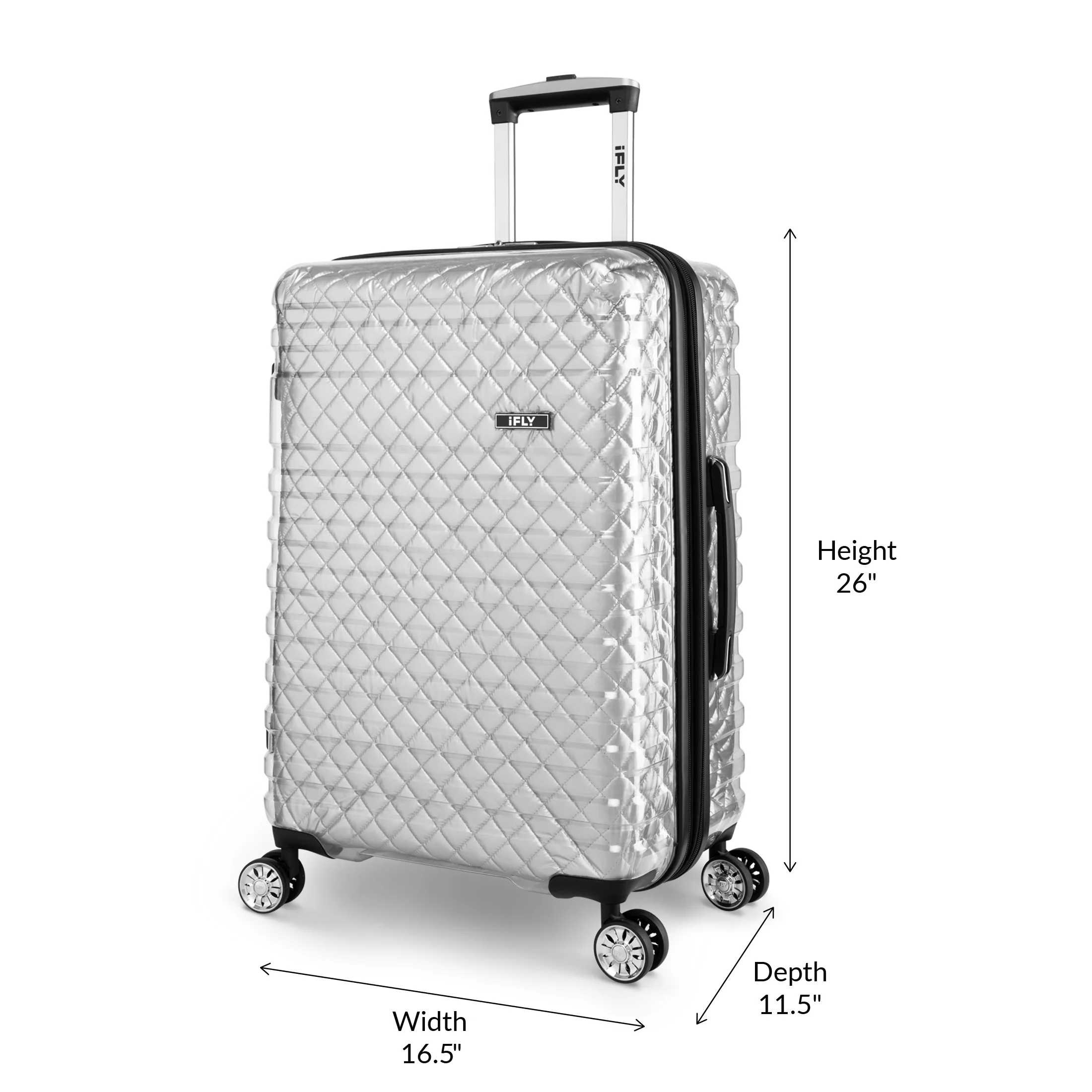 IFLY - Spectre Versus Clear Silver Hardside Luggage 24 Inch Checked Luggage - Image 4