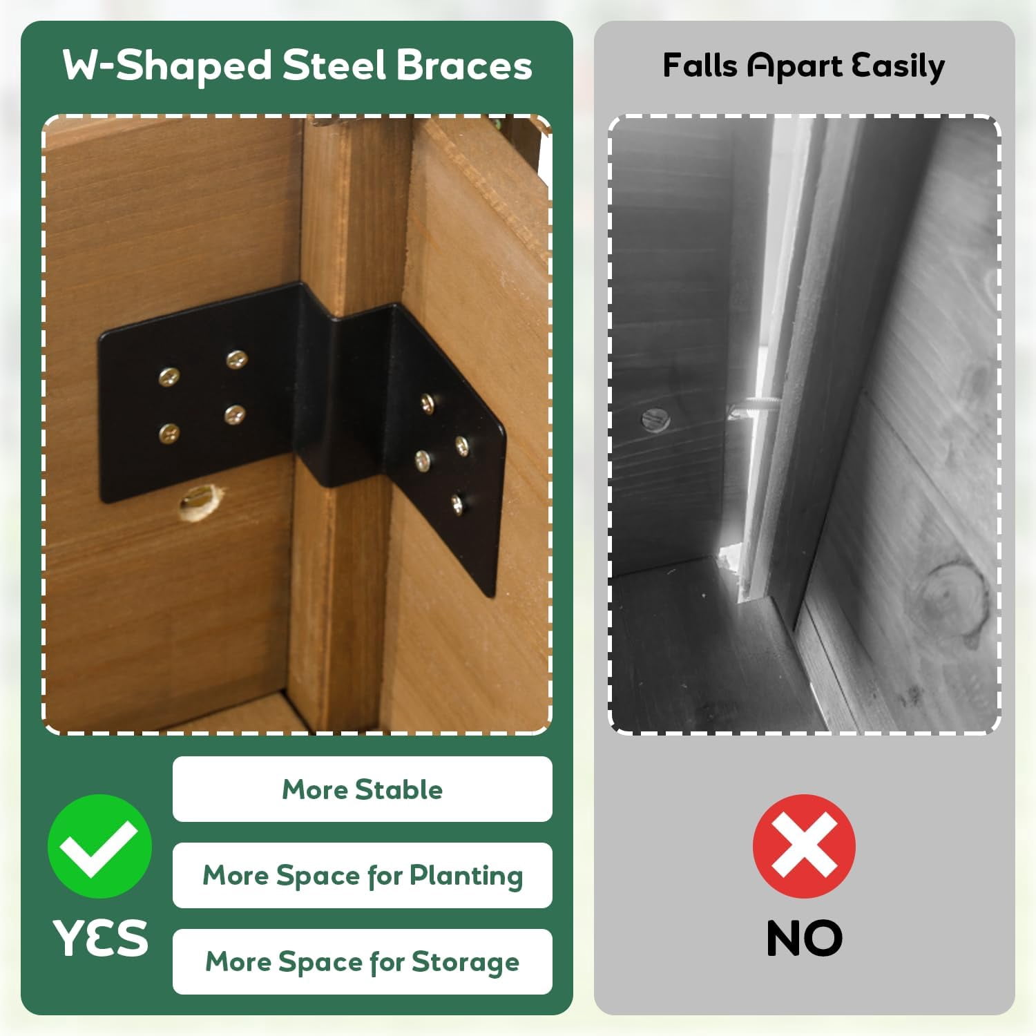 81" Large Raised Garden Bed with Legs, Elevated Planter Box with Liner, Side Table, Storage Shelf & Hanging Hooks for Vegetables & Herbs, Brown - Image 5