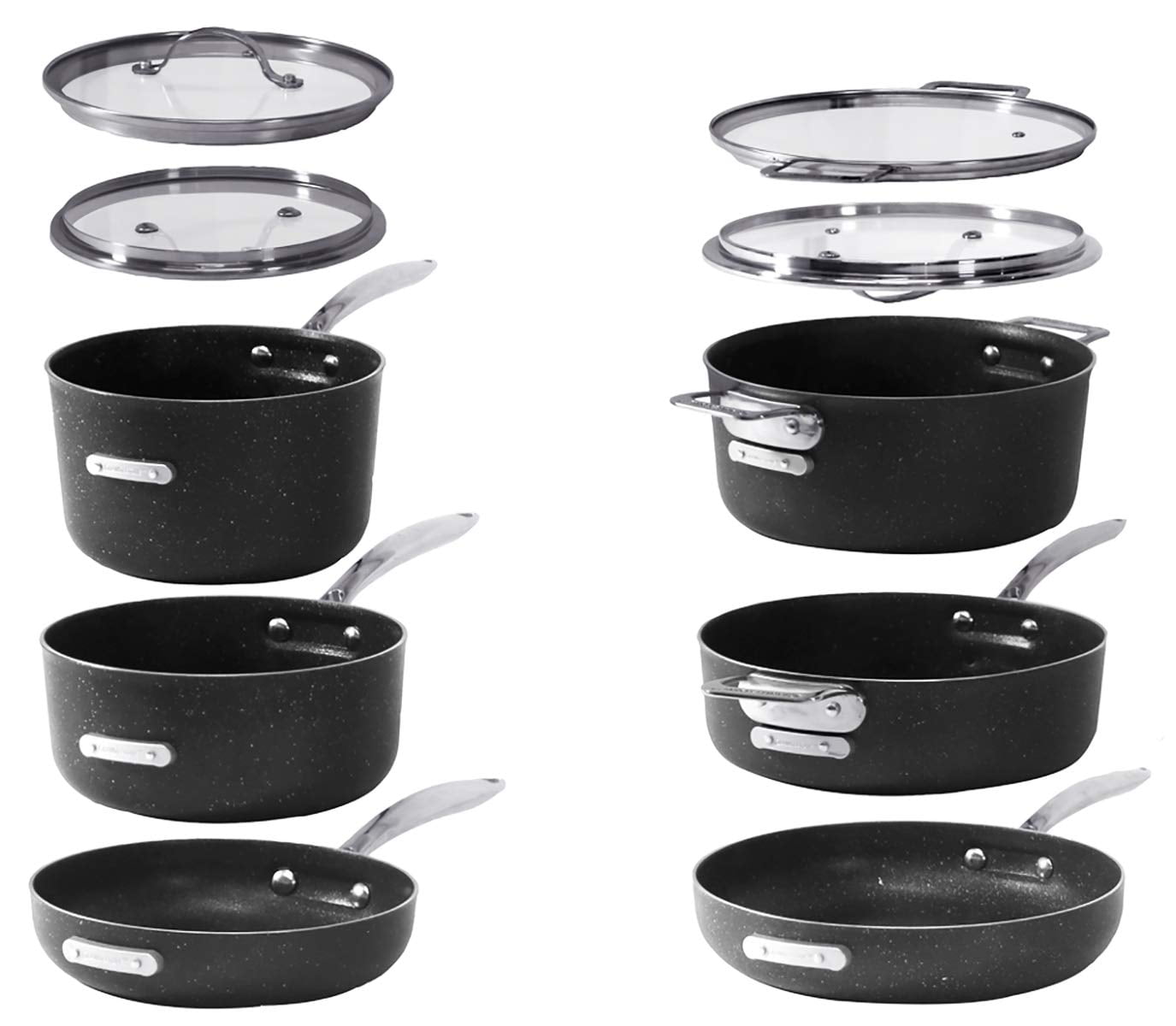 Granitestone Stackmaster Nonstick Pots and Pans Set, 10 Piece Complete Cookware Set, Stackable Design with Ultra Nonstick Mineral & Diamond Coating, Dishwasher & Oven Safe - Image 9