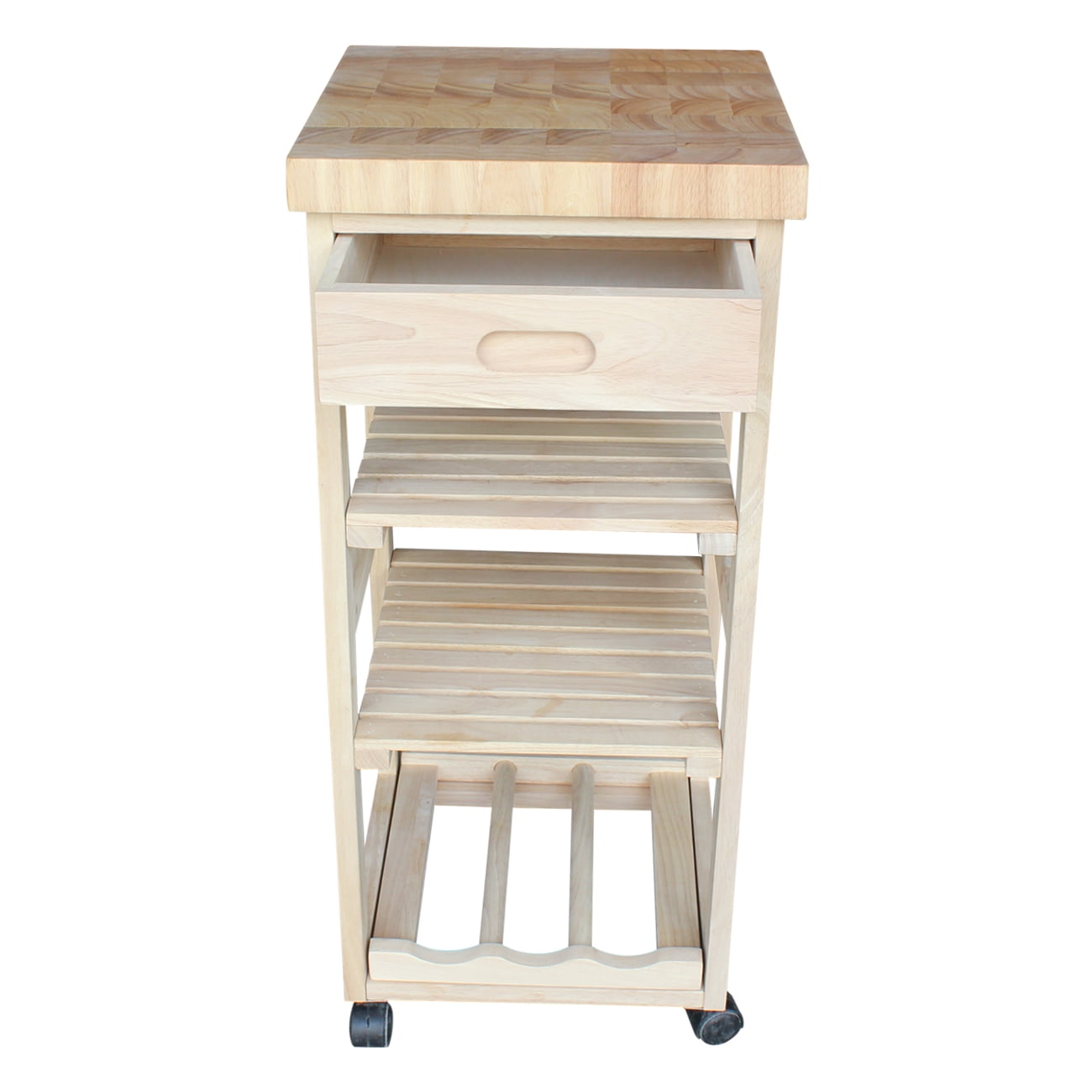 International Concepts Solid Wood Unfinished Kitchen Trolley - Image 8