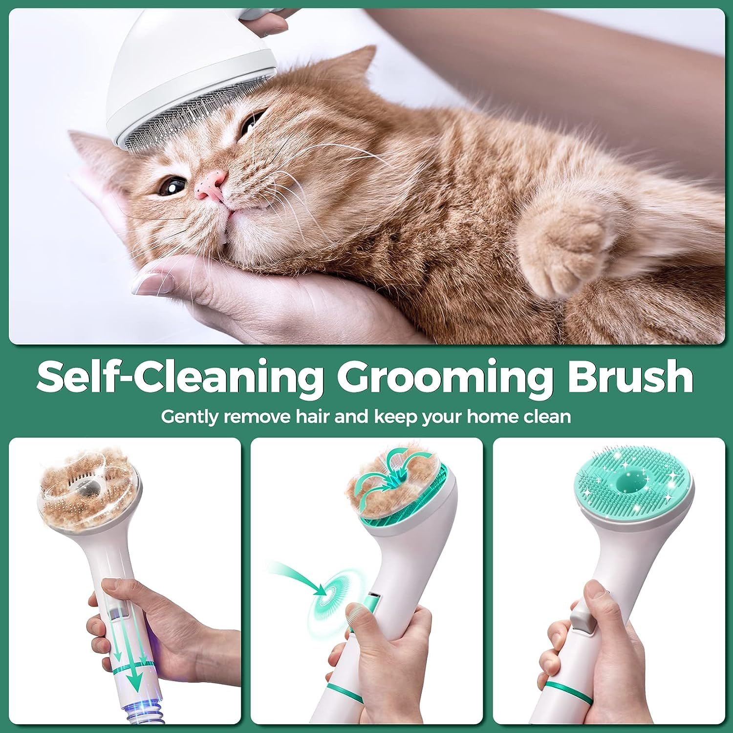 7-in-1 Pet Grooming Kit & Pet Grooming Vacuum Suction 99% Hair, Low Noise Pet Vacuum Cleaners for Pet Hair, Pet Grooming with 5 Proven Grooming Tools, Brush/Deshede/Trim/Collect Pet Hair - Image 4