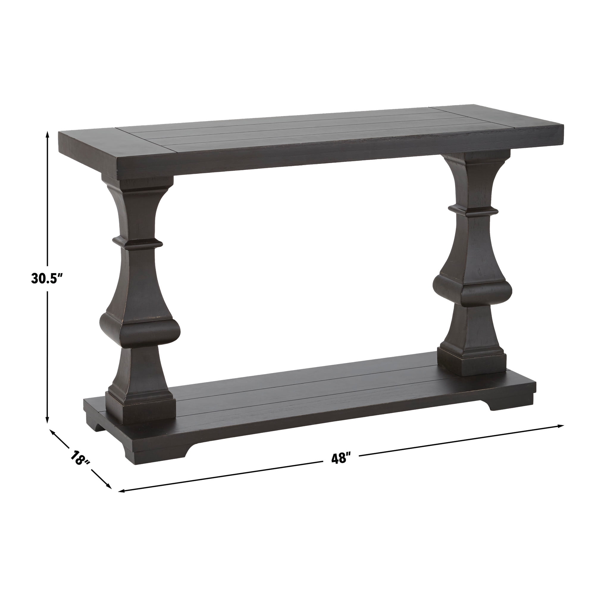 Steve Silver Dory 48" Console Table with Plank Top, Ebony - Image 4