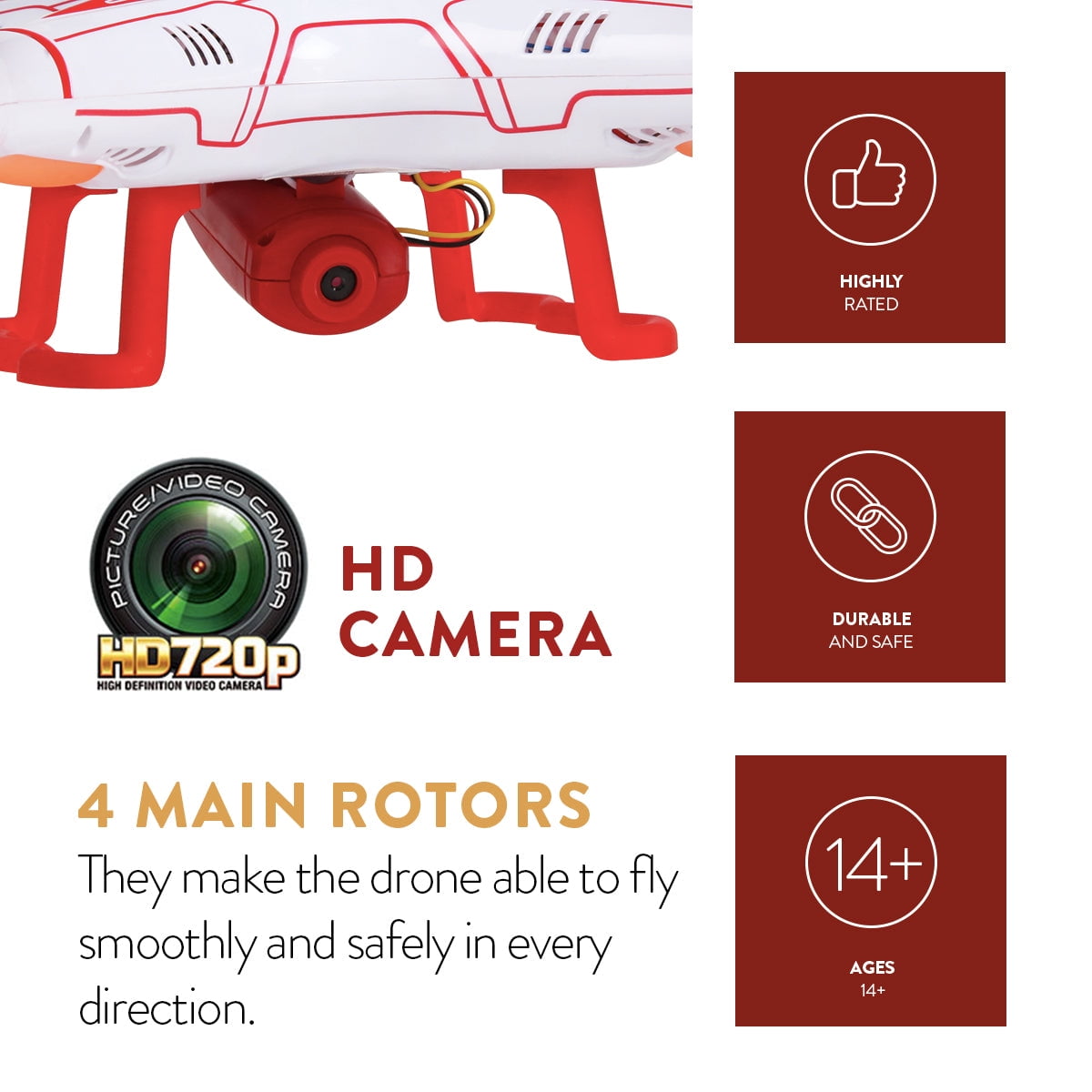 Striker-X HD Camera Drone 2.4GHz 4.5CH HD Picture/Video Camera RC Quadcopter - Image 6