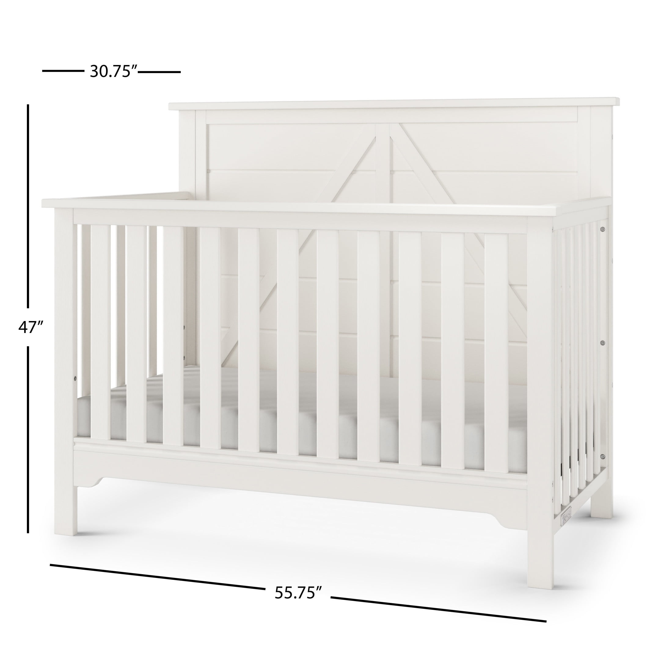 Child Craft Woodland 4-in-1 Convertible Crib, Shiplap Panel Design, 3 Mattress Heights, Brushed Cotton - Image 4
