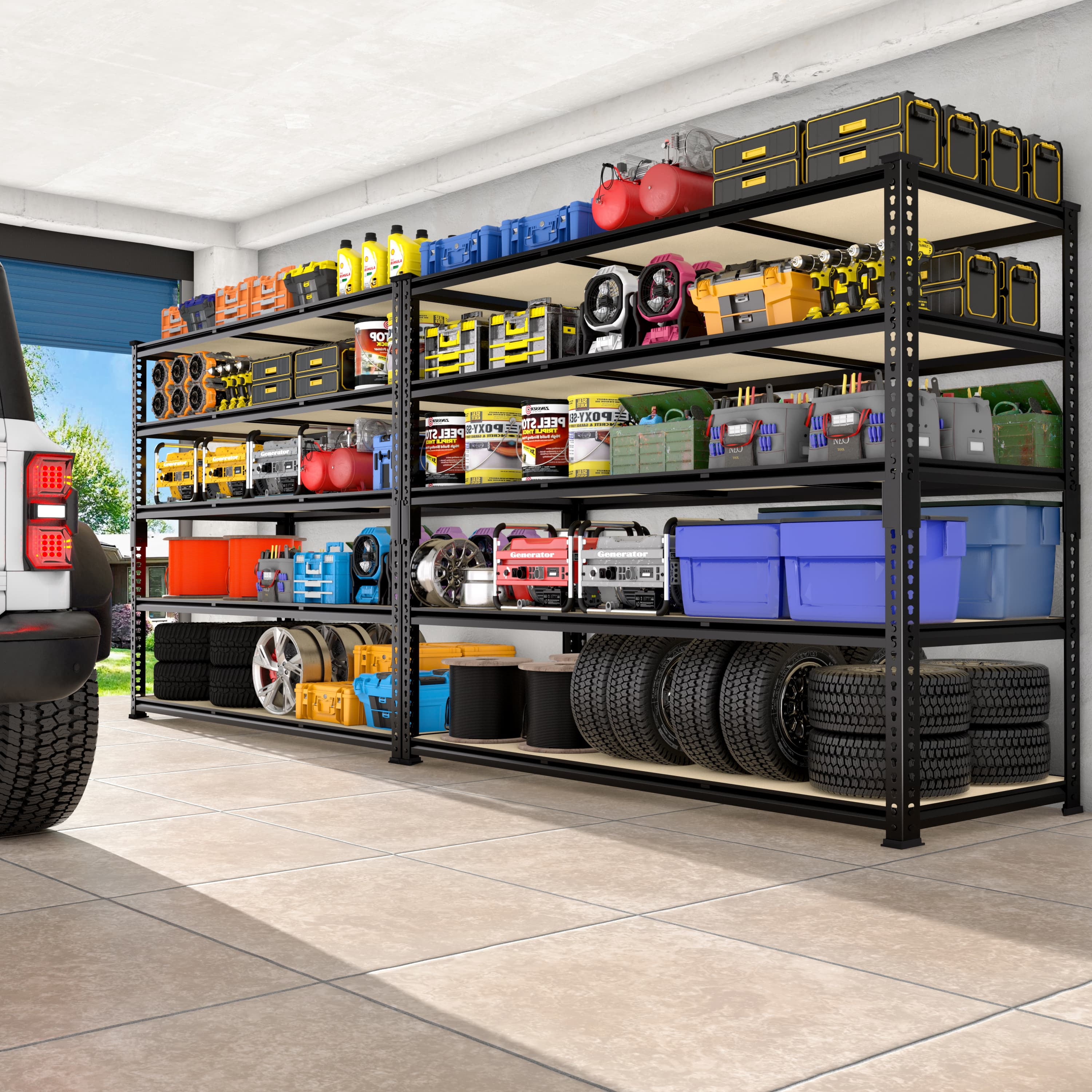 TrumanPick Storage Shelves Garage Shelving Units 5 Tier Metal Heavy Duty Adjustable Shelf Rack 48" W x 24" D x 72" H 3250LBS for Warehouse Pantry Closet, Black - Image 7