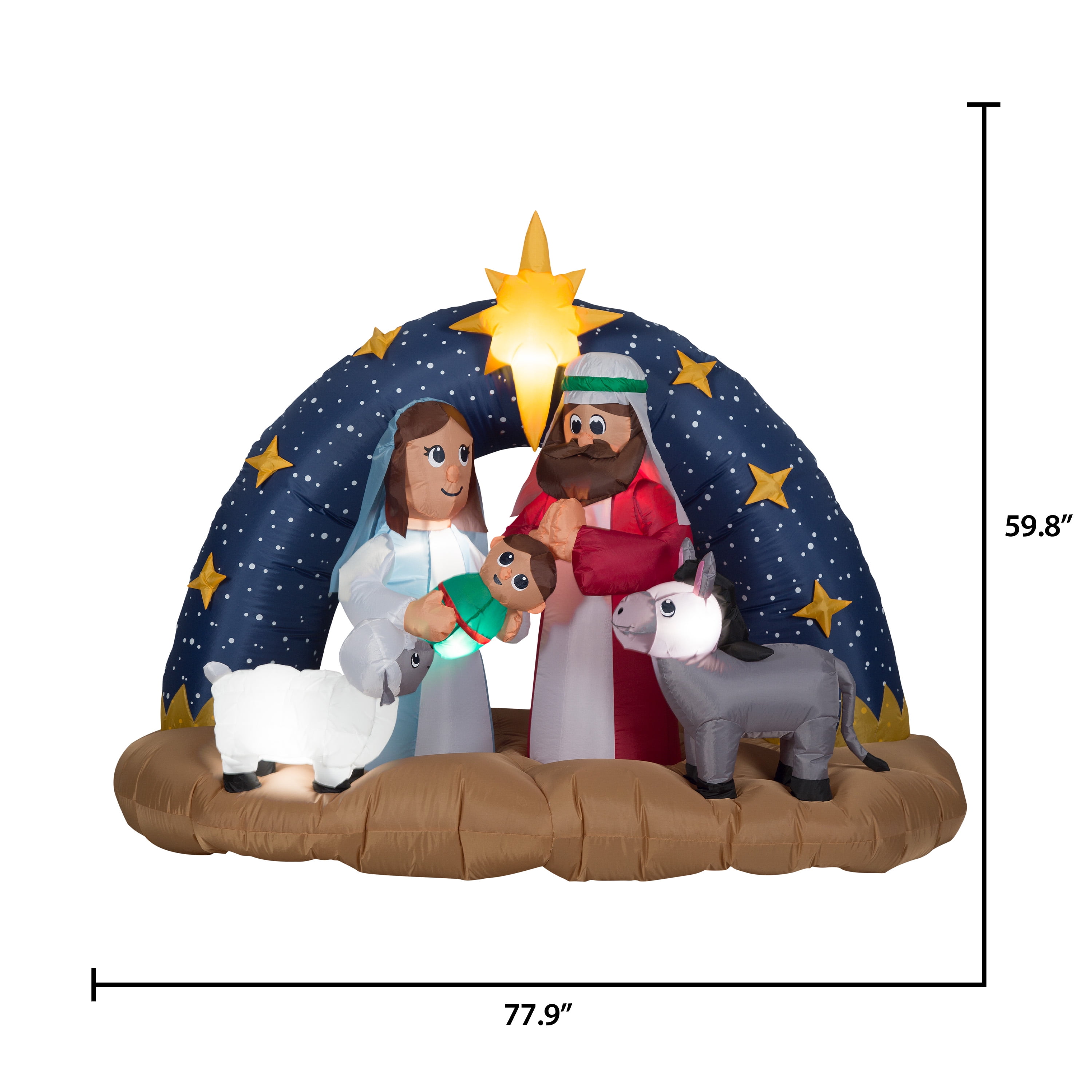 Airblown Snowy Night Nativity Inflatable - Image 7
