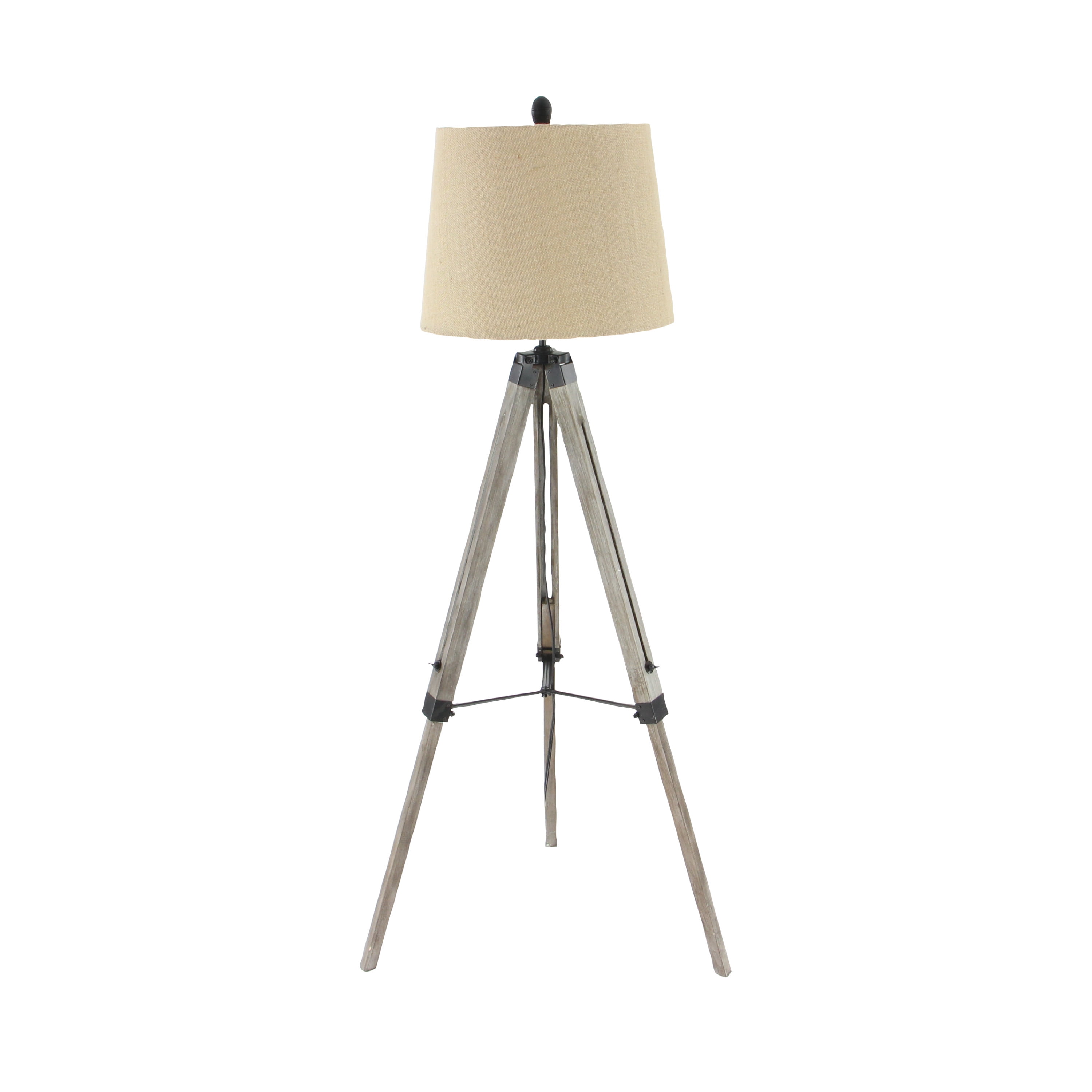 DecMode Brown Wood Industrial Floor Lamp 61" - Image 2