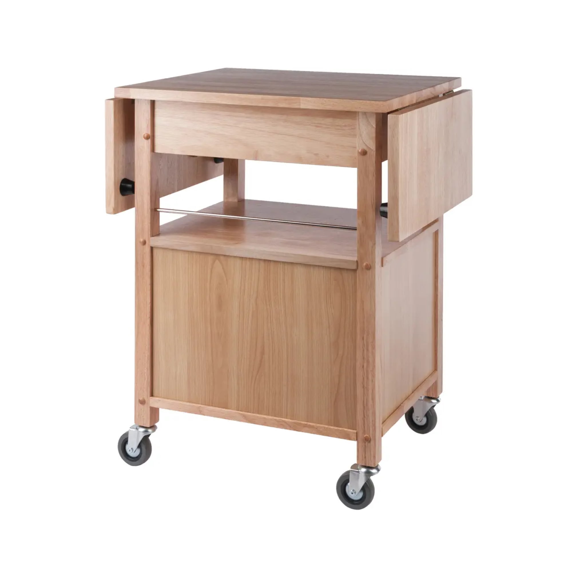 Contemporary Home Living Drop Leaf Wooden Storage Kitchen Utility Cart - 43.25" - Beige - Image 7