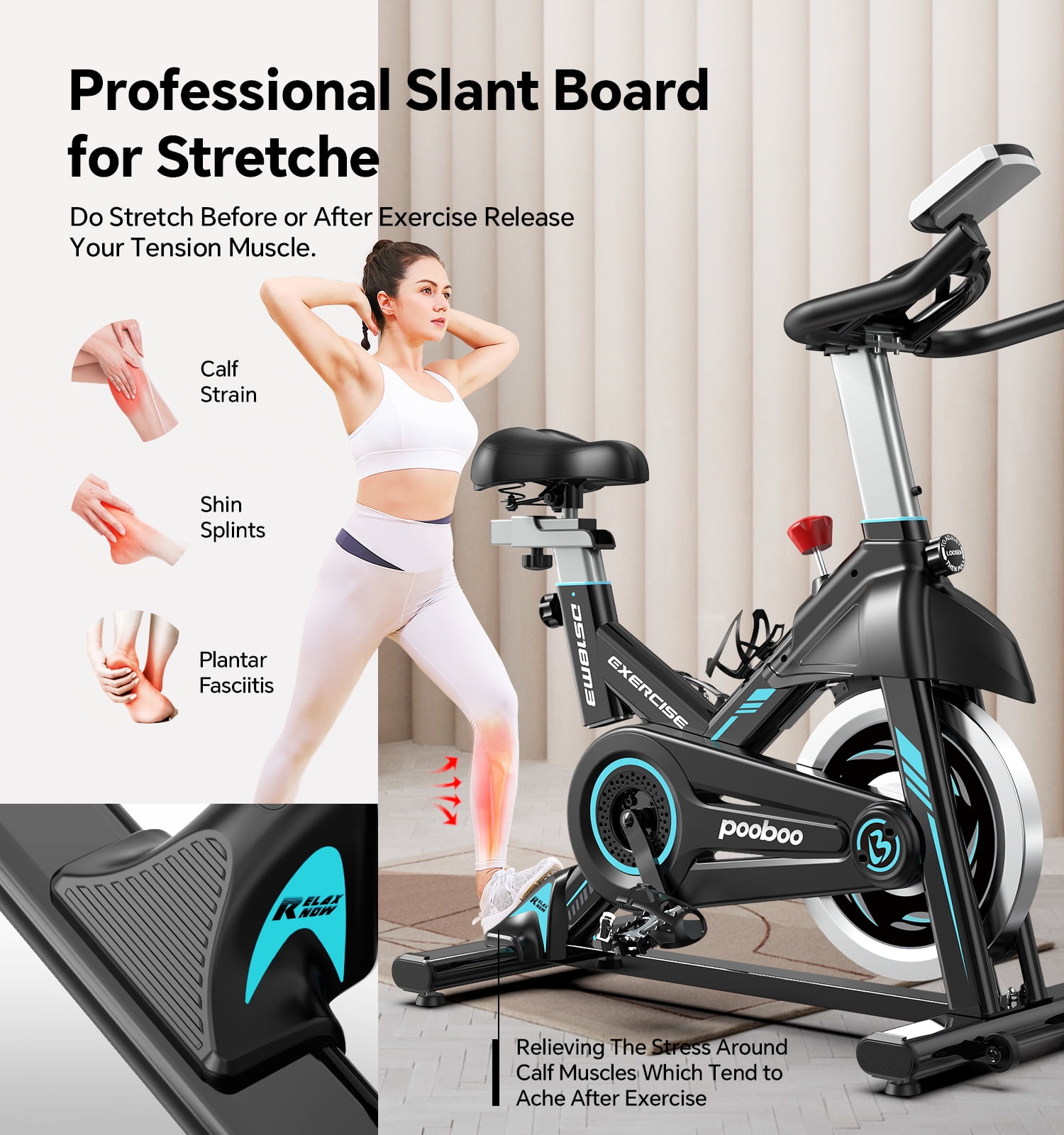 Pooboo Professional Indoor Cycling Bike Stationary Exercise Bikes Home Cardio Workout Bicycle Machine 350lb Flywheel Weight 40lbs - Image 5