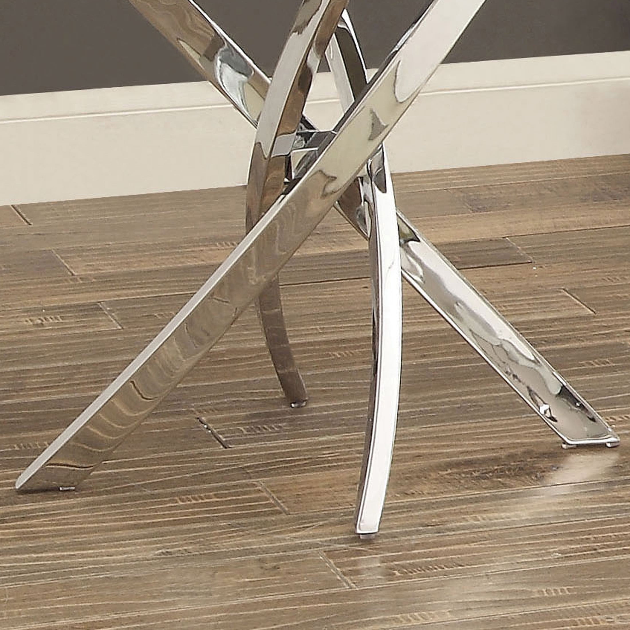 Furniture of America Gisela Glass Top End Table, Chrome - Image 7