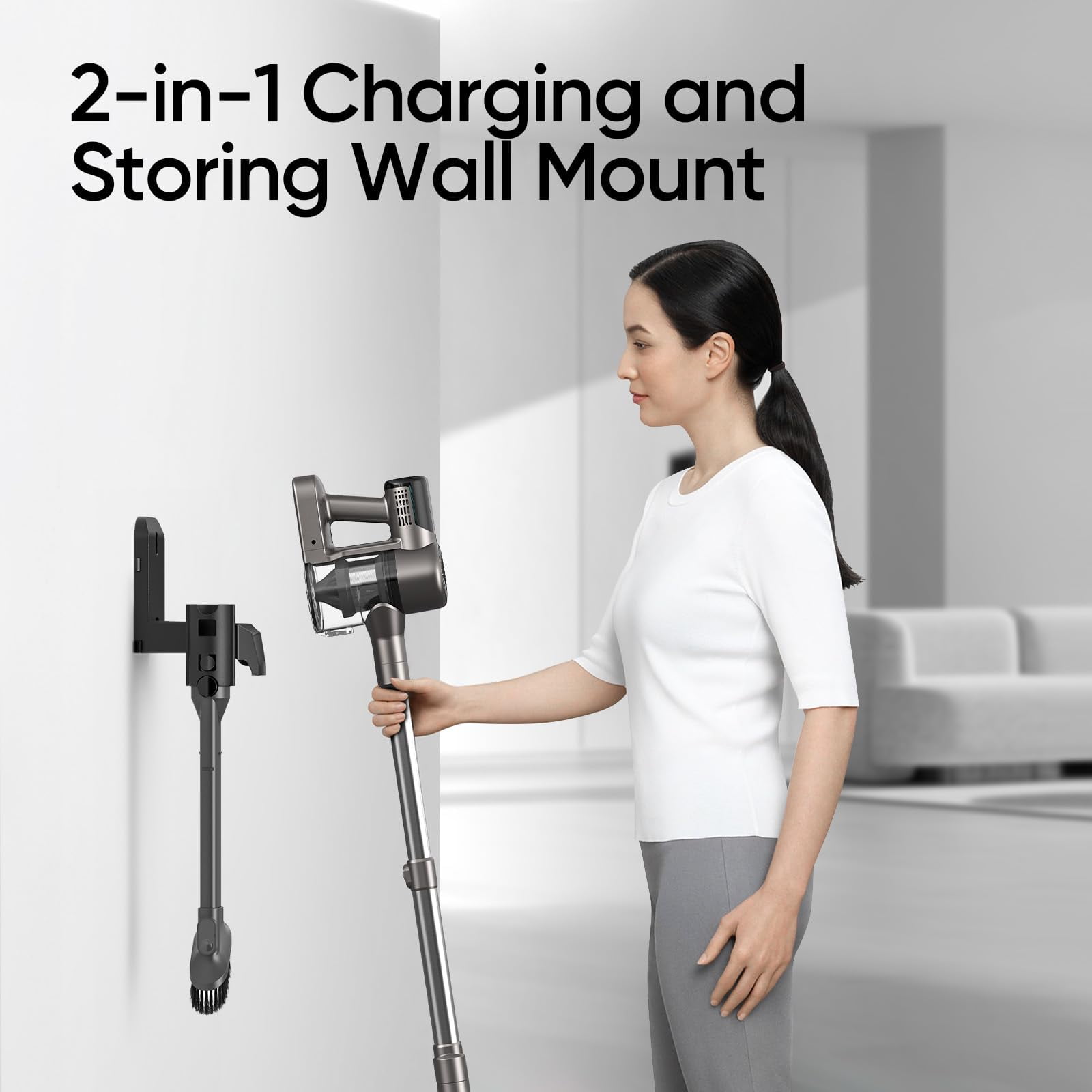 MOOSOO 30kPA Cordless Stick Vacuum Cleaner, Up to 55mins, Anti-Clogging Mode, LED Display - Image 6