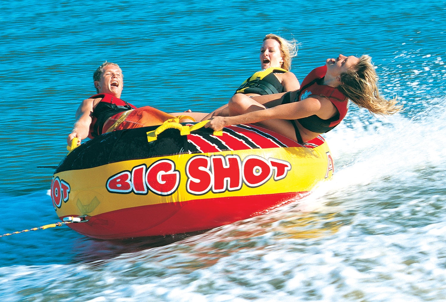 Airhead Big Shot Towable Tube for Boating, Quadruple Rider, Open Top Tube - Image 2