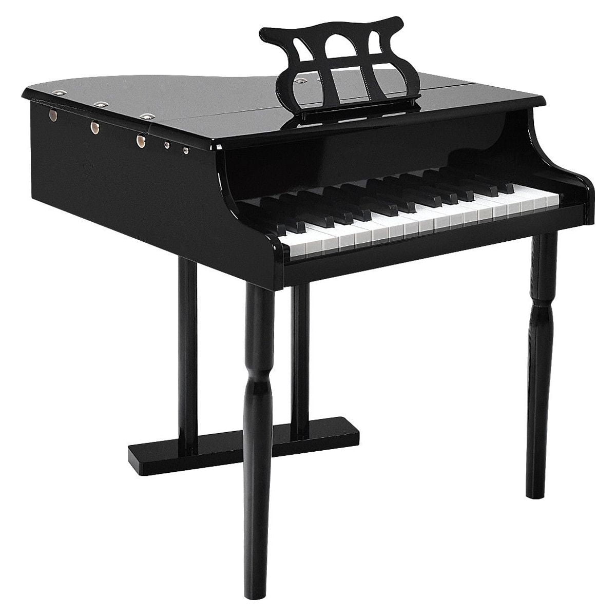 Costway Children 30 Key Toy Grand Baby Piano with Kids Bench Wood Black - Image 7