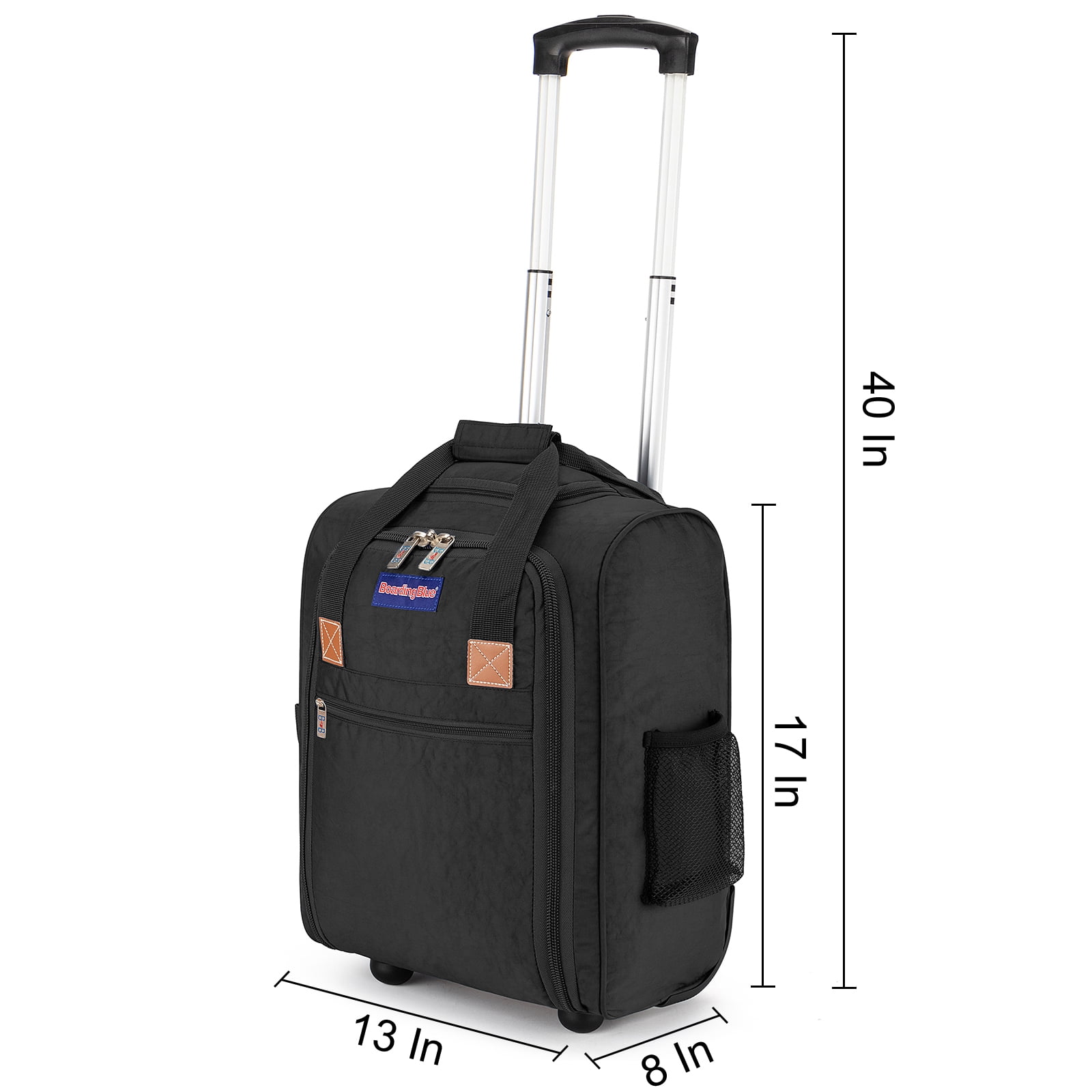 17X13X8 Inches Personal item Rolling Under Seat Duffel Bag for JetBlue Allegiant, Spirit Airlines. (Black) - Image 4