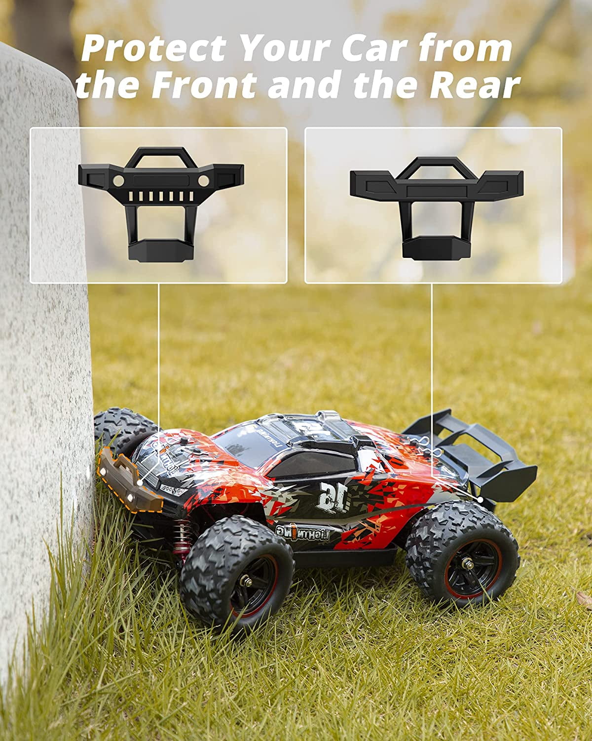 KIDOMO 1:18 Scale Brushless RC Car - 60KM/H All Terrain High-Speed & Off-Road Remote Control Car with 2 Rechargeable Batteries Hobby Monster Car 4WD RC Truck Gifts for Kids and Adults - Image 3