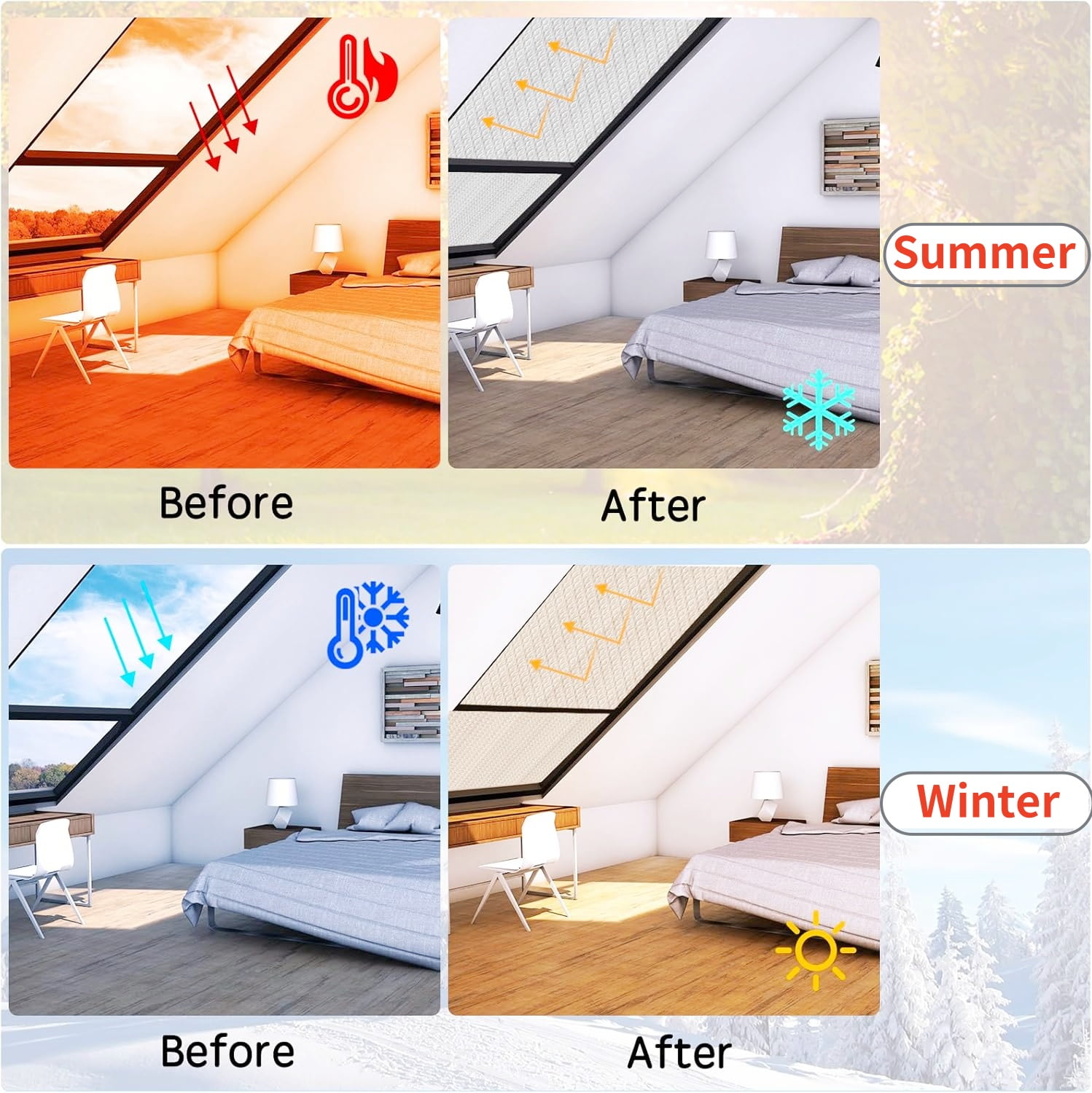 Petoto Double Bubble Reflective Insulation Roll, 47 in X 65.6 Ft (258sqft), Aluminum Foil Heat Insulation Roll, Radiant Barrier Thermal Shield for Windows, Garage, RV - Image 8