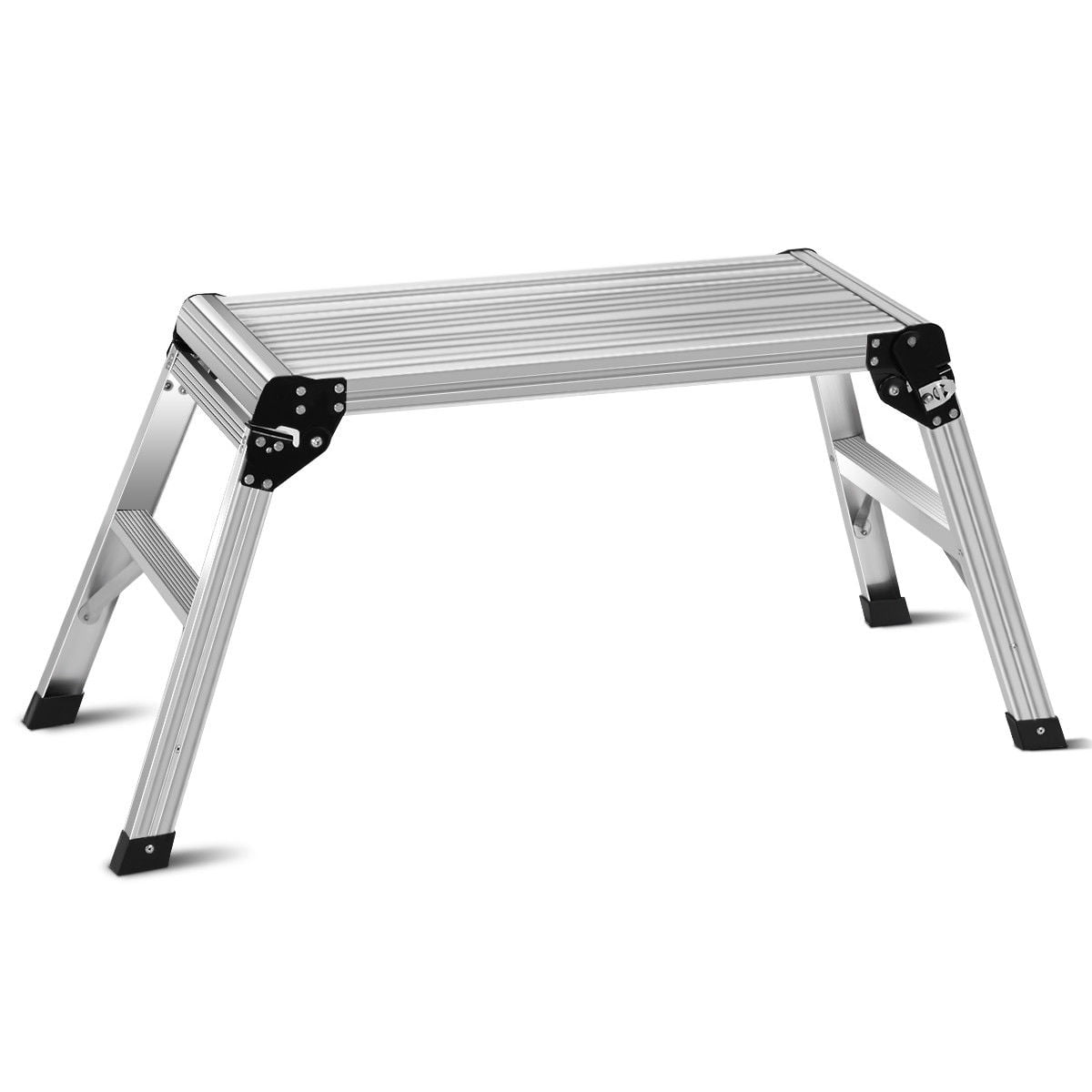 Costway HD EN131 Aluminum Platform Drywall Step Up Folding Work Bench Stool Ladder - Image 8