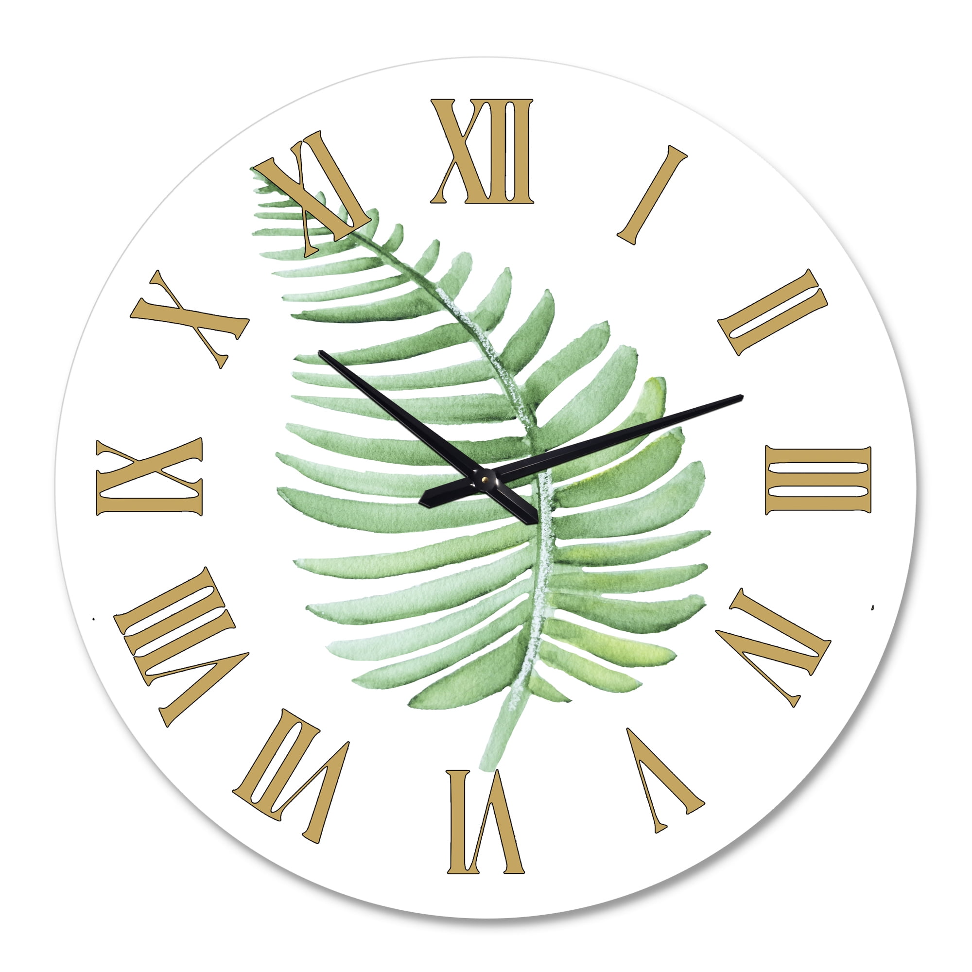 Designart 'Tropical Leaf Of Monstera Iii' Farmhouse Wall Clock - Image 3