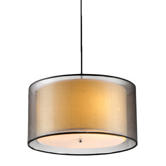 Warehouse of Tiffany Jonah 3-light Double Drum Shade Pendant - Image 3