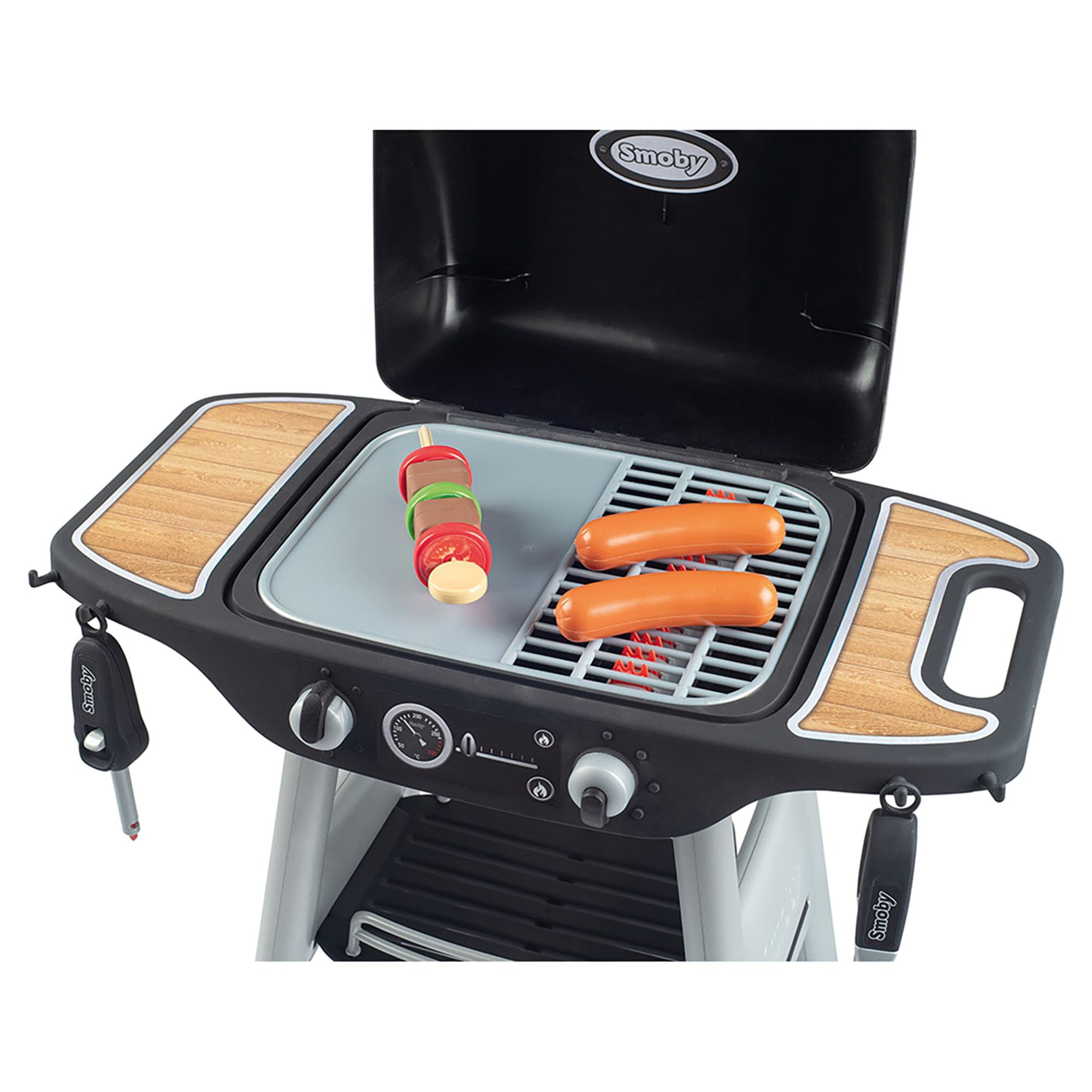 Smoby: BBQ Plancha Grill - Black, 18-Piece Accessory Playset - Realistic Cooking, Turn The Button & See Flames Appear, 19.69x14.57x28.43", Kids Age 3+ - Image 11