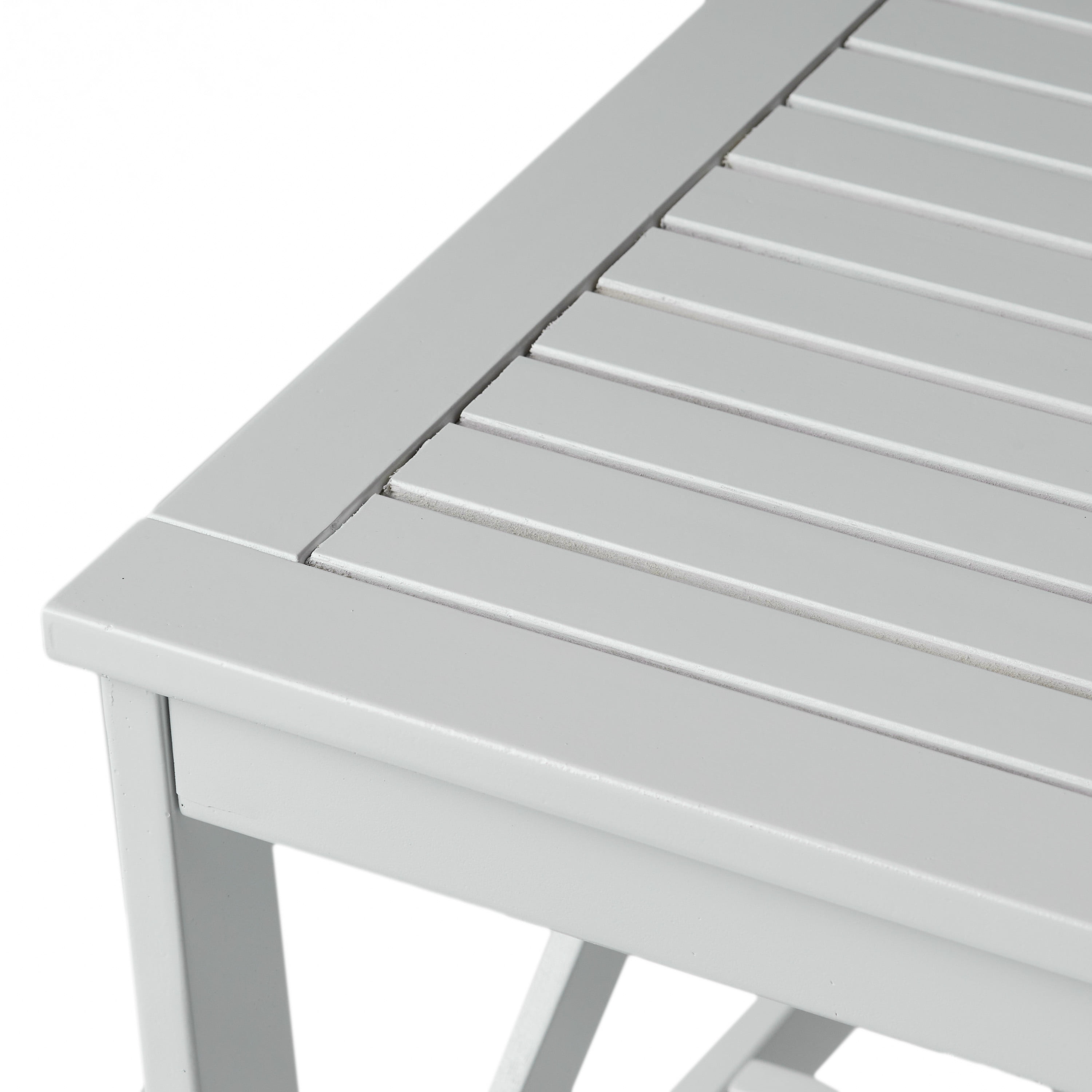 Noble House Ivan Farmhouse Outdoor Acacia Wood Coffee Table in White - Image 8