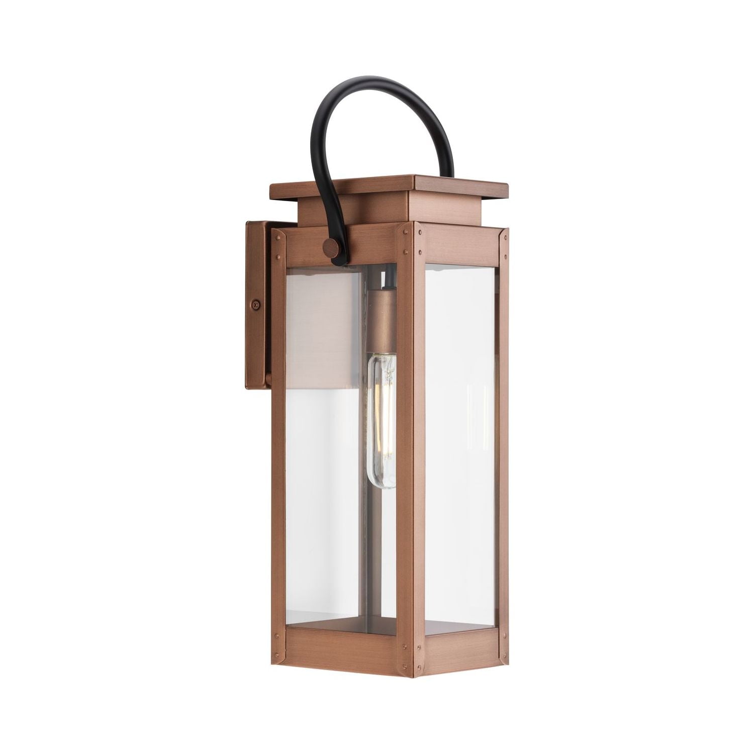 Union Square One-Light Medium Antique Copper Urban Industrial Outdoor Wall Lantern - Image 2