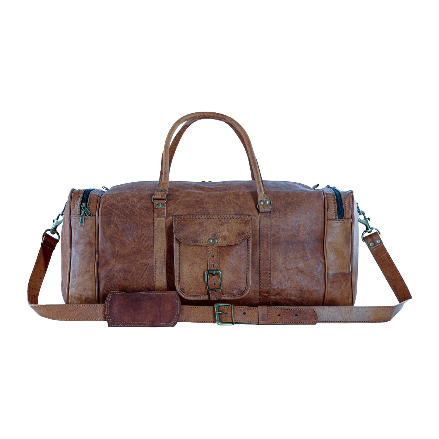21 Inch Vintage Leather Duffel Travel Gym Sports Overnight Weekend Duffle Bags for men and women - Image 3
