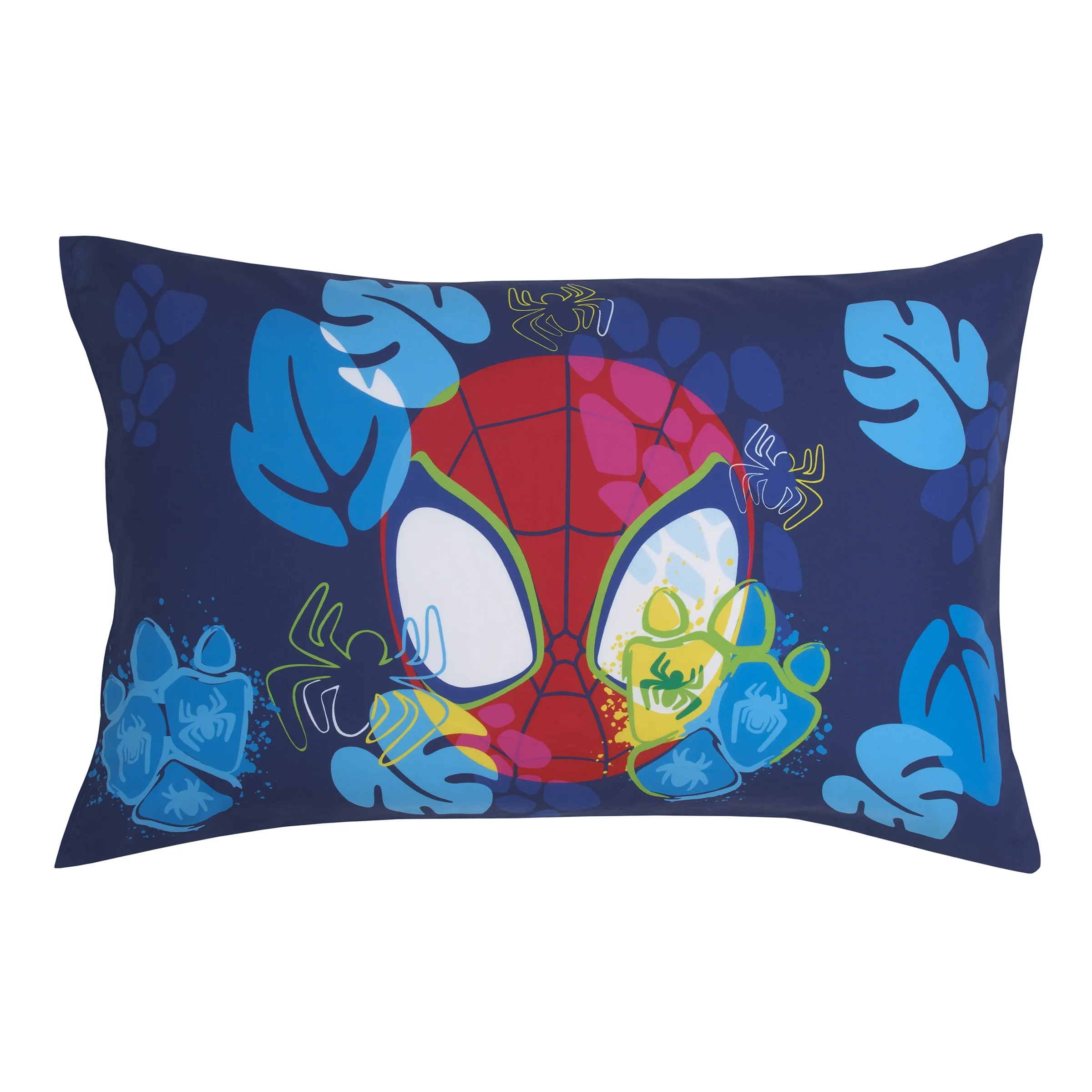 Marvel Spidey Dino Webs 5-Pc Toddler Bed Set - Comforter, Fitted Sheet, Top Sheet, Pillowcase, Blanket, Blue, Toddler Boy - Image 3