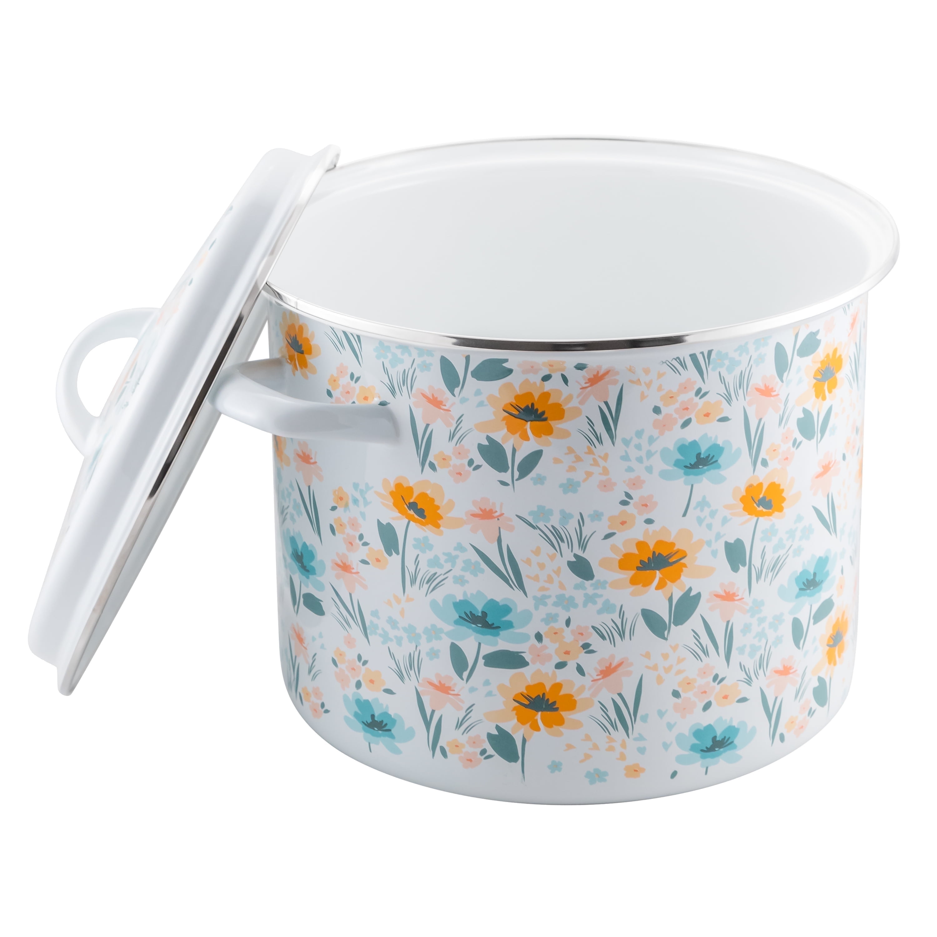 Prep•N•Cook by McSunley 12Qt Floral Porcelain Enamel Stockpot - Image 3