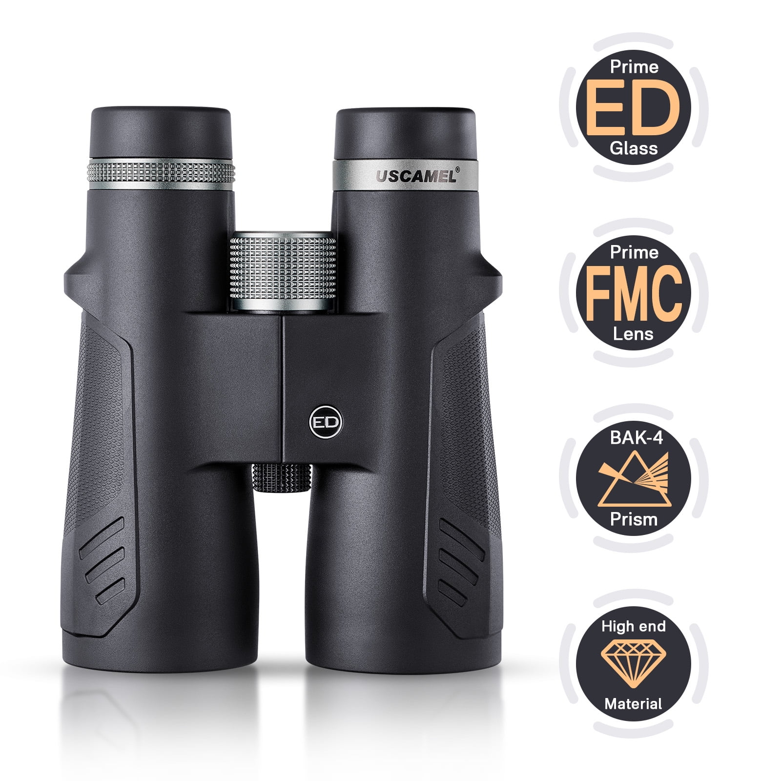 USCAMEL 12x50 ED Binoculars for Adults, Pro Binoculars Roof BAK4 Prism FMC ED Glass Waterproof Fog Proof, w/Gift Box for Bird Watching, Hunting, Black - Image 3