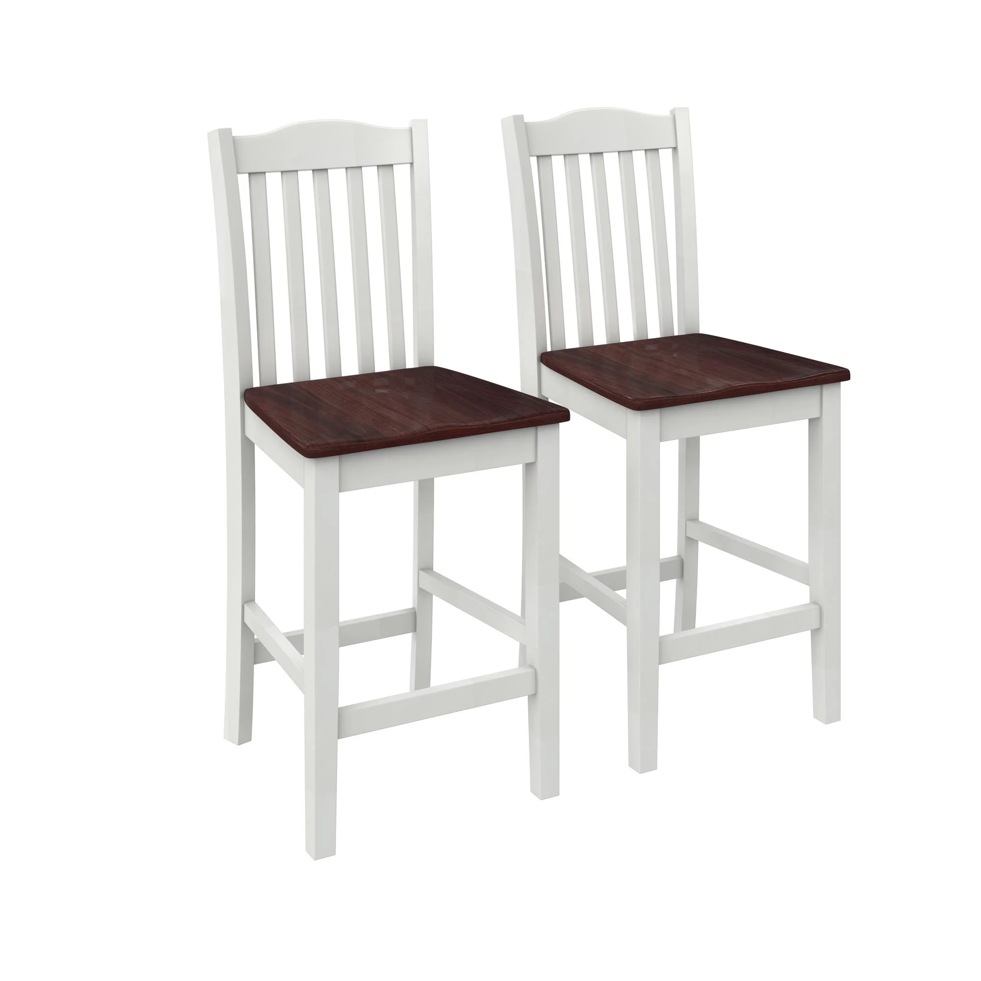 DHP Shiloh 3-Piece Counter Height Dining Set, Rustic Mahogany/White - Image 4