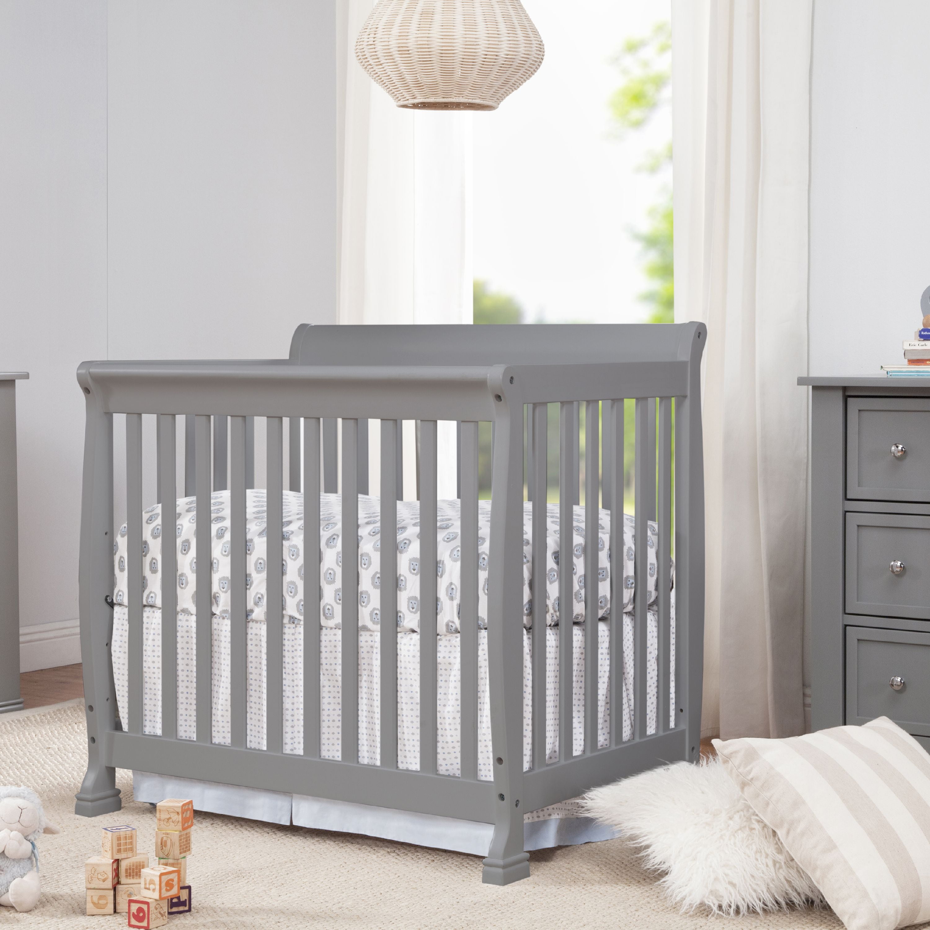 DaVinci Kalani 4-in-1 Convertible Mini Crib, Gray - Image 6