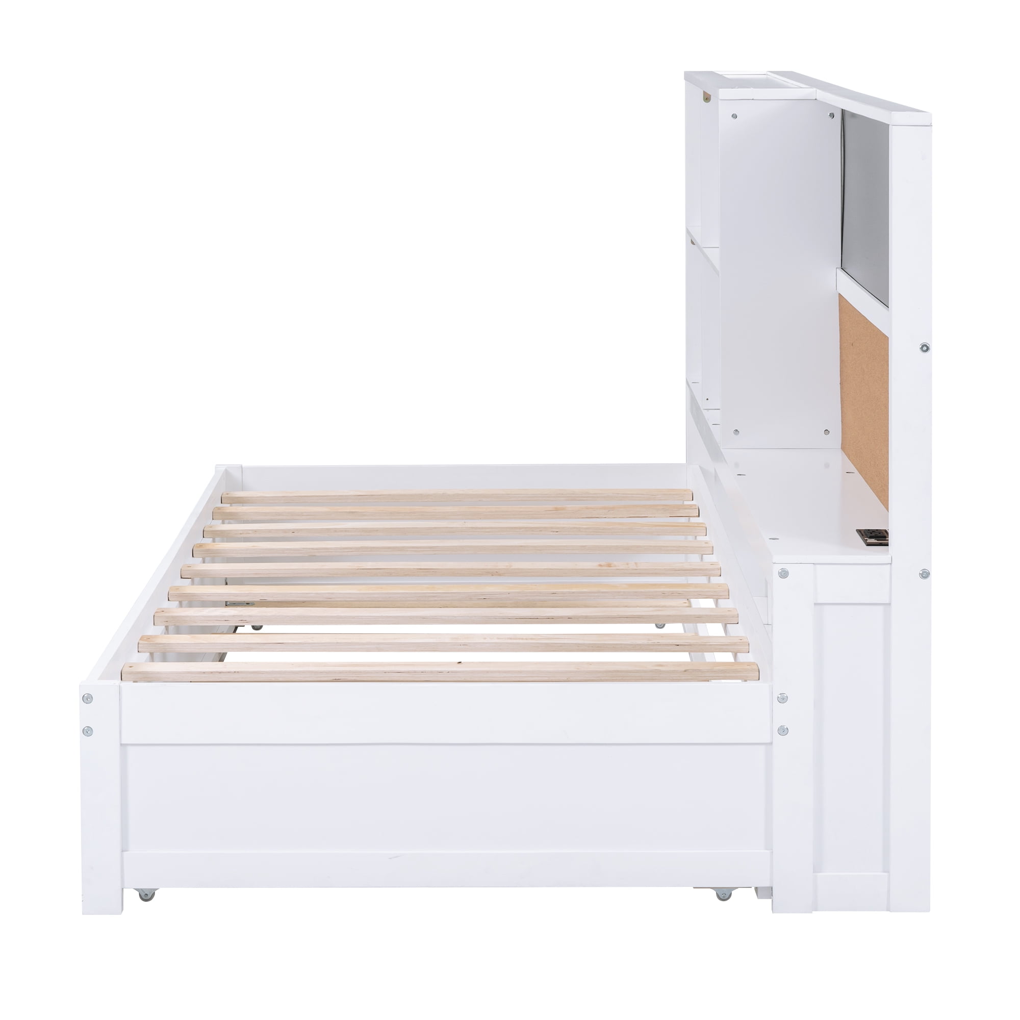 Euroco Wood Twin Size Daybed,Captain Bed with Blackboard,Cork Board,USB Charging - Image 6