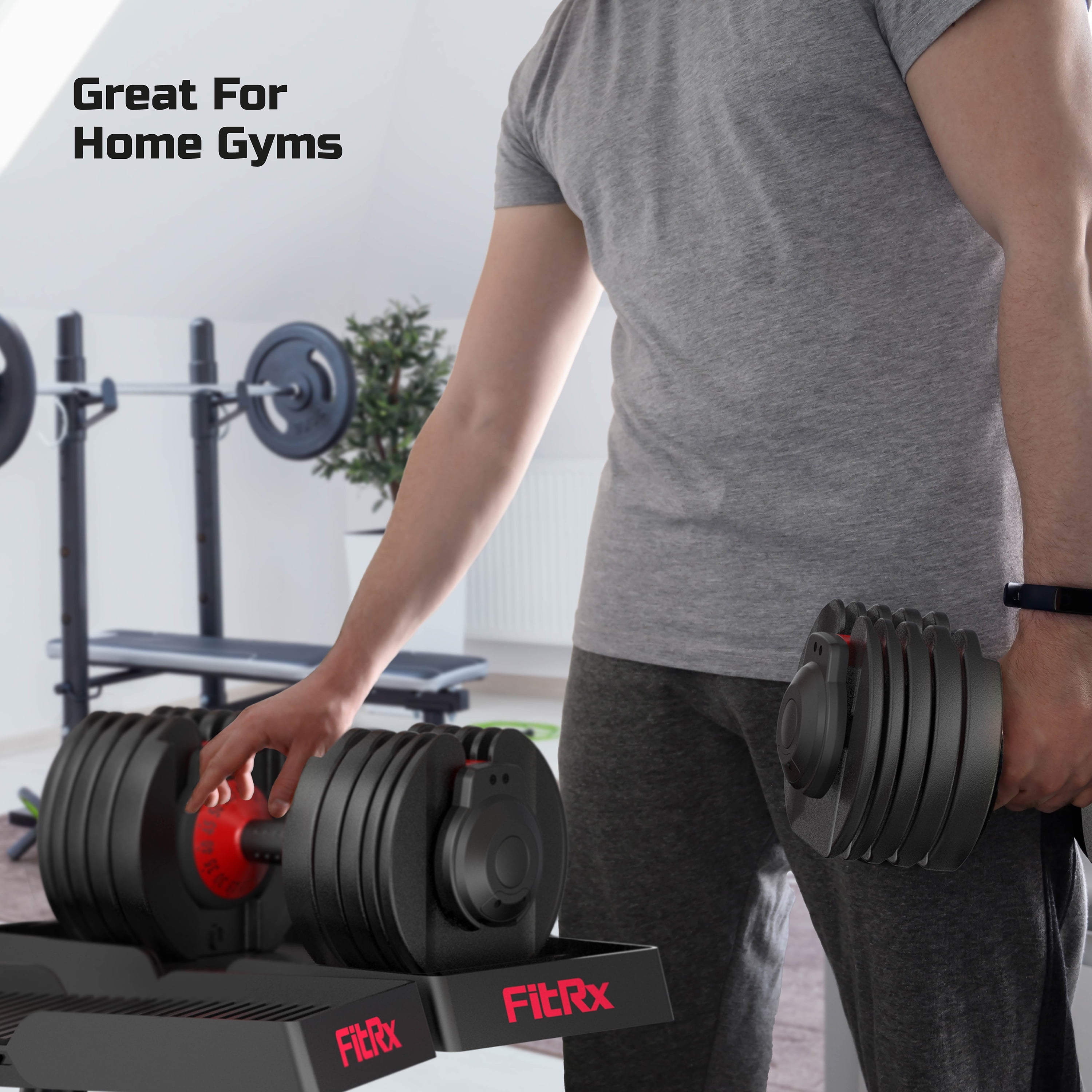 FitRx SmartRack and SmartBells Set, Dumbbell Weight Rack Stand with Two Quick-Select 5-52.5lbs Adjustable Dumbbells - Image 10