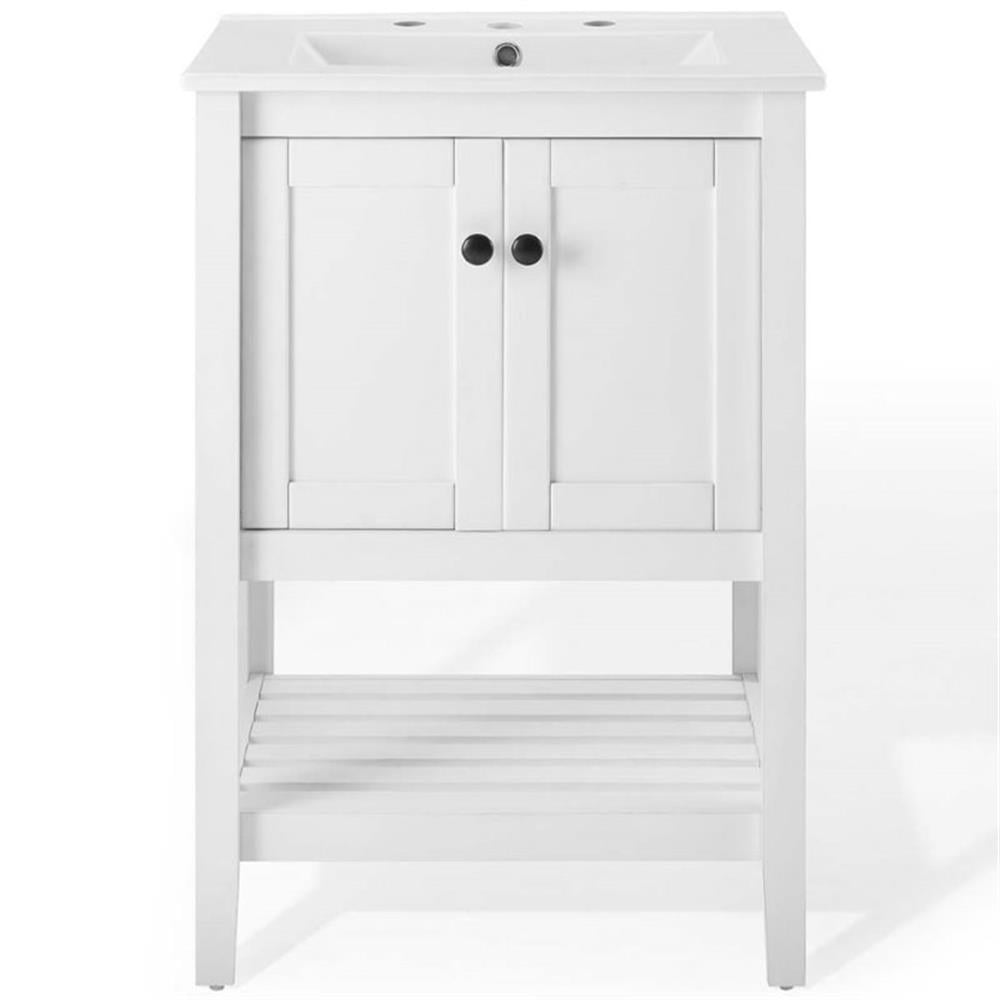 Modway Prestige 24" Modern Wooden Bathroom Vanity in White Finish - Image 4