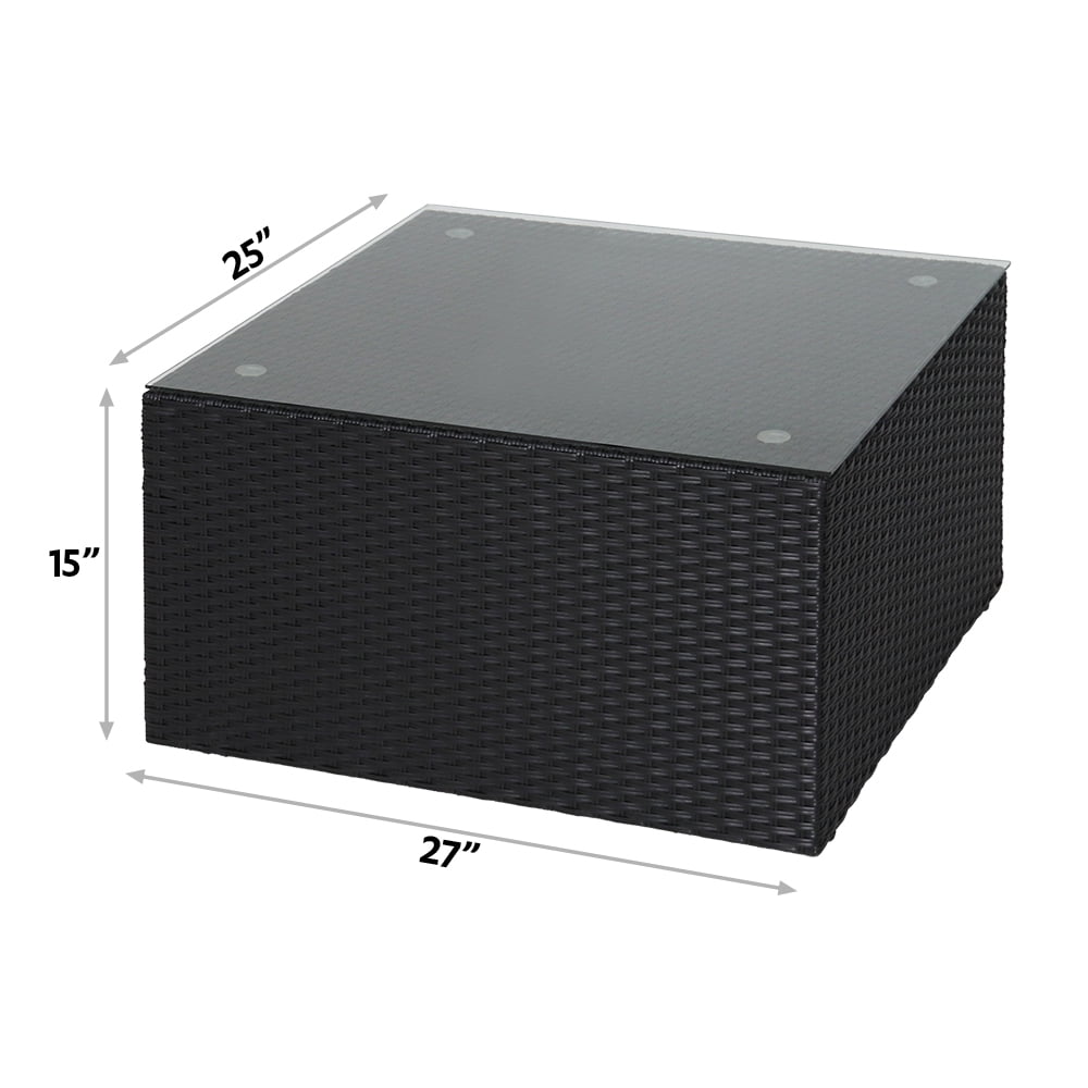 Abble 3 Piece Wicker Sectional Conversation Set with Cushions - Image 5