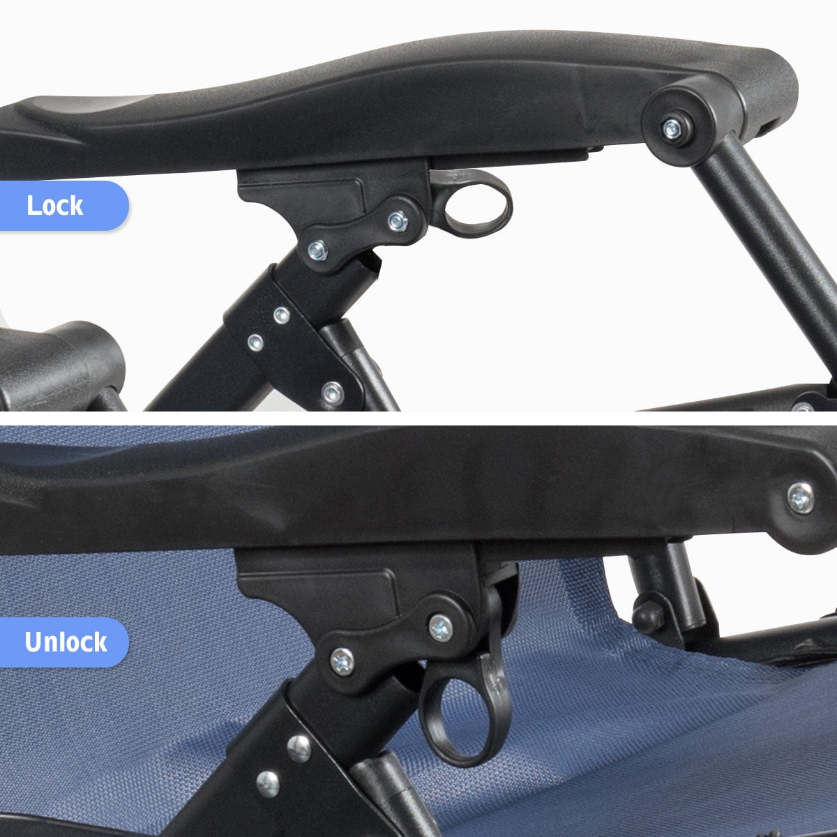 Costway Zero Gravity Chair Oversize Lounge Chair Patio Heavy Duty Folding Recliner Blue - Image 8