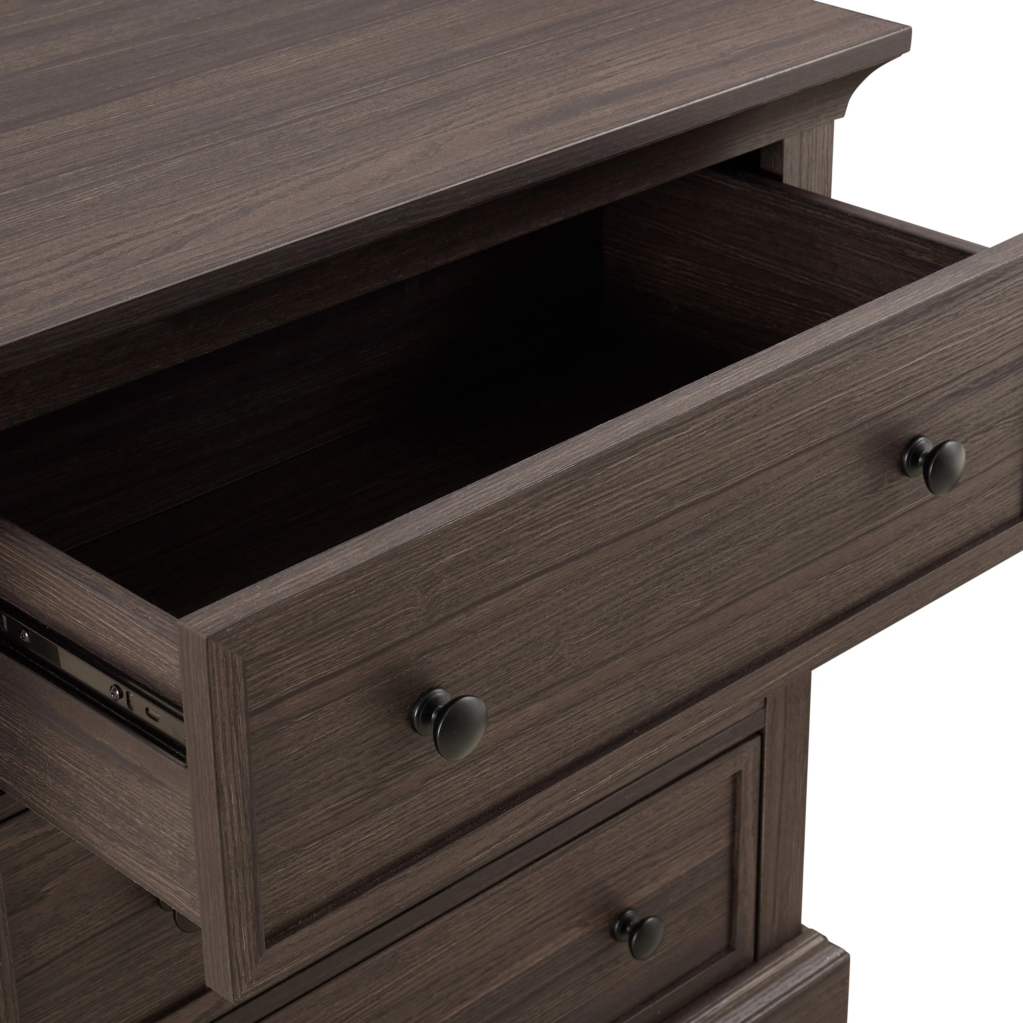 Better Homes & Gardens Canton 3-Drawer Nightstand with USB Port for Bed Room, Tobacco Oak Finish - Image 4