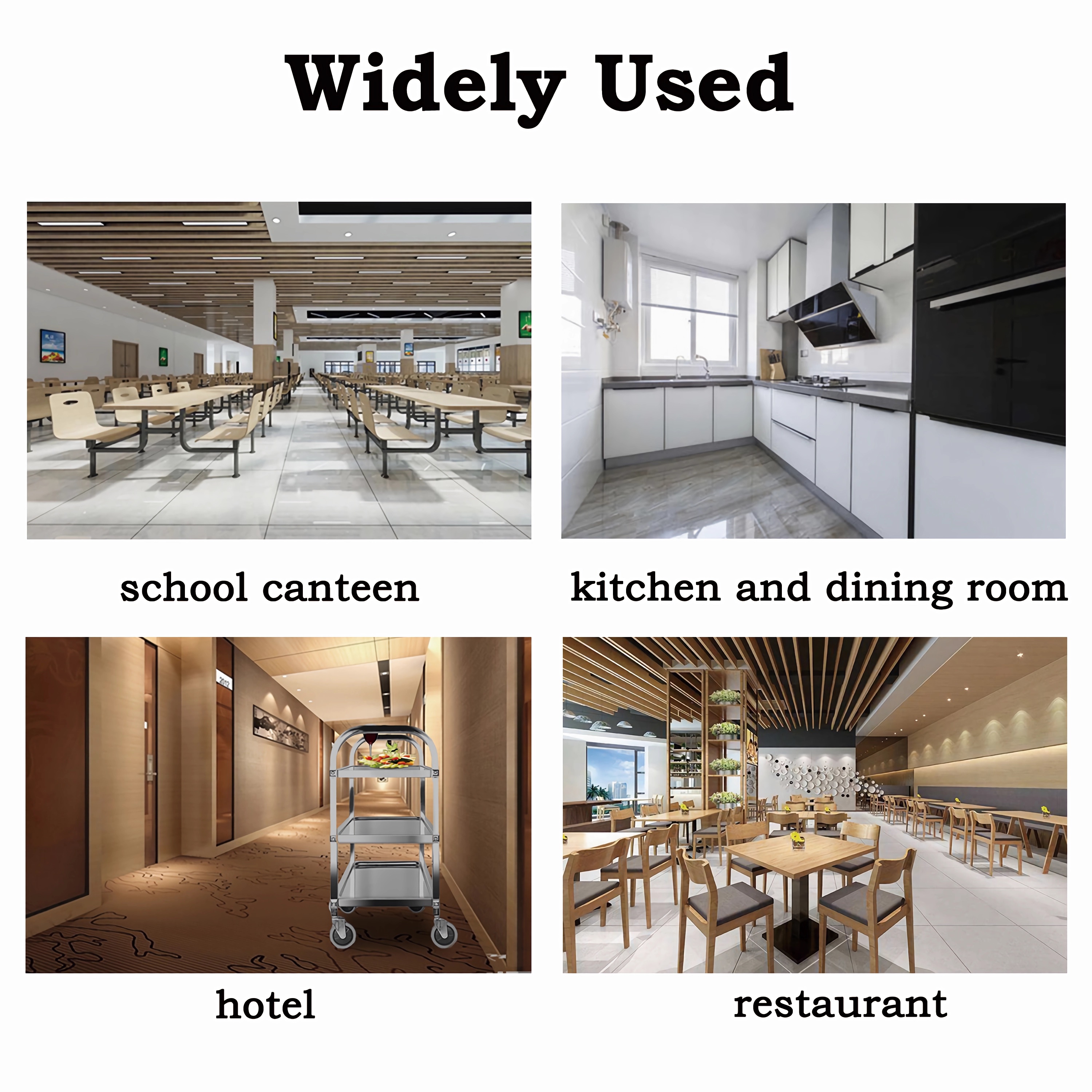 Petoto 37x20x37 inch 3-Tier Stainless Steel Utility Cart - Commercial Food Cart - Kitchen Serving Carts with Locking Wheels - Image 10