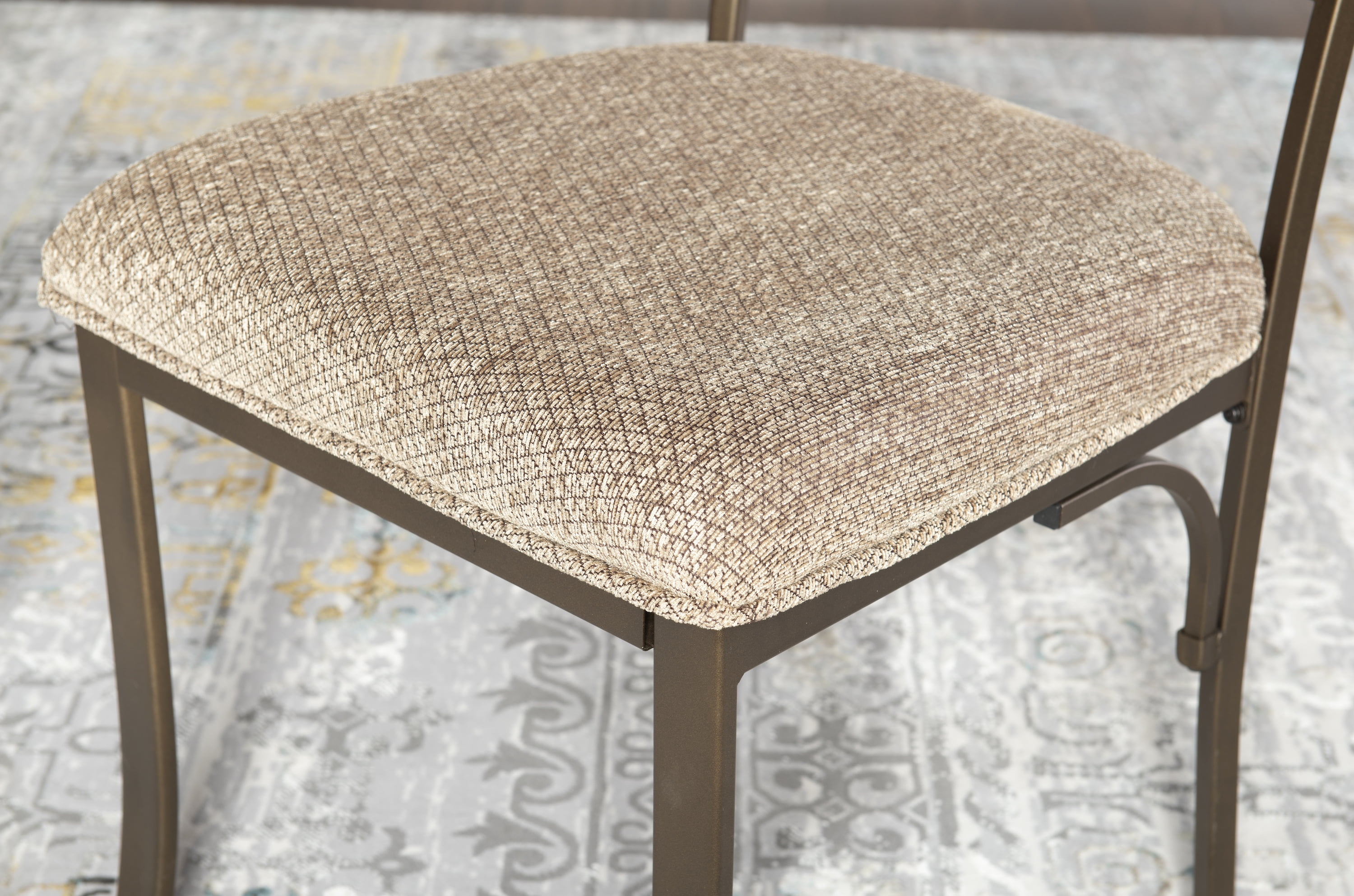 Powell Roselyn Dining Chair, Set of 2, Brushed Faux Medium Cherry with Matte Pewter and Bronze Metal - Image 6