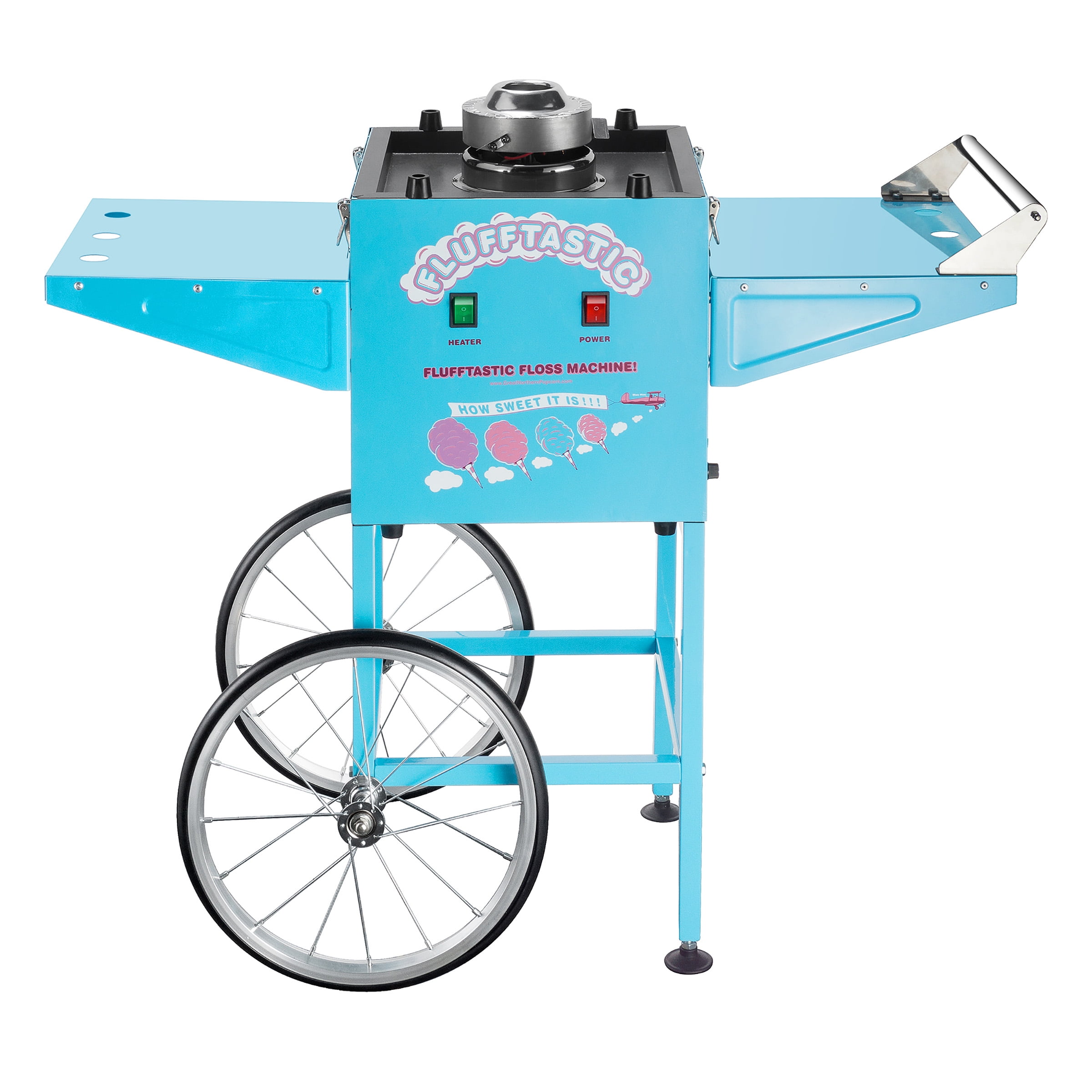 Great Northern Popcorn Flufftastic 1000W Cotton Candy Machine Cart, Blue - Image 7