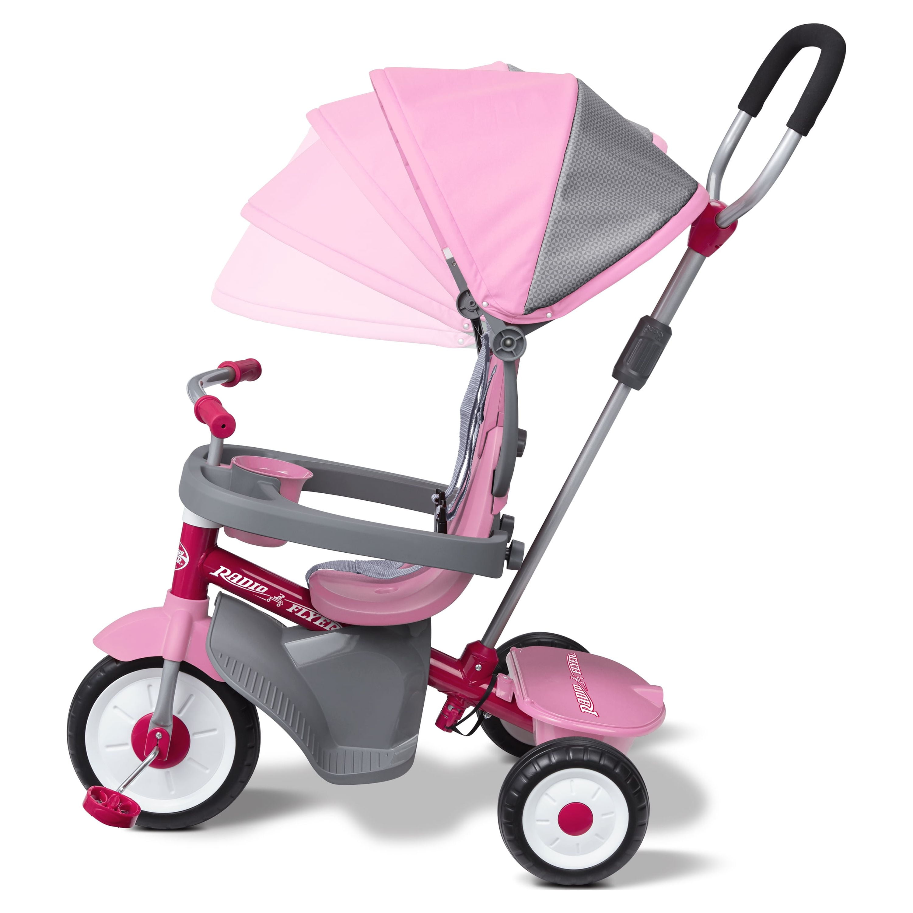 Radio Flyer 4-in-1 Stroll 'N Trike Infant and Toddler Tricycle Stroller, Pink - Image 10