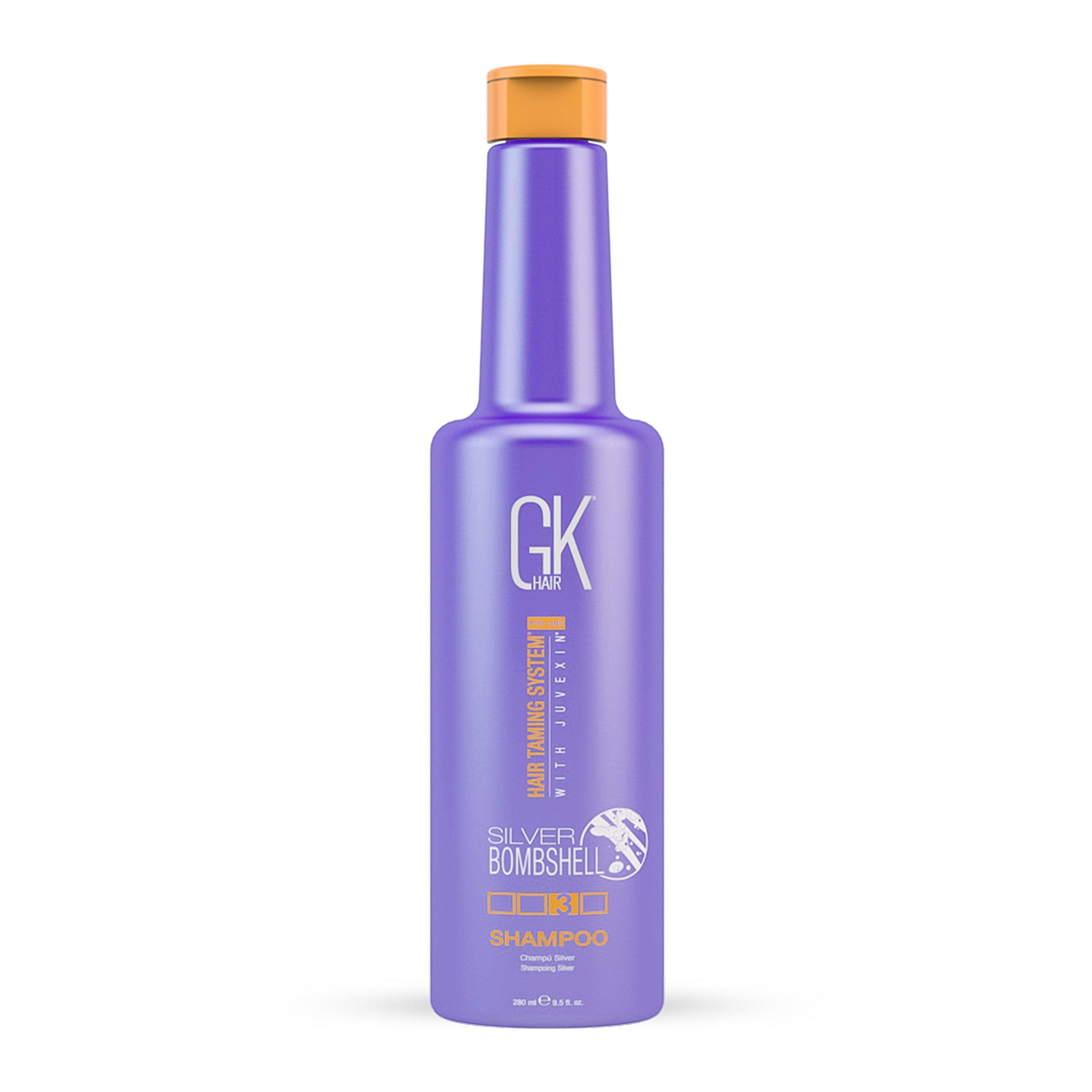 GK HAIR Global Keratin Silver Bombshell Purple Shampoo (24 Fl Oz/710ml) For Blonde, Platinum, Ash, Silver & Gray Hair Moisturizes Dry & Damaged Removes Yellow Brassy Tones - Image 6