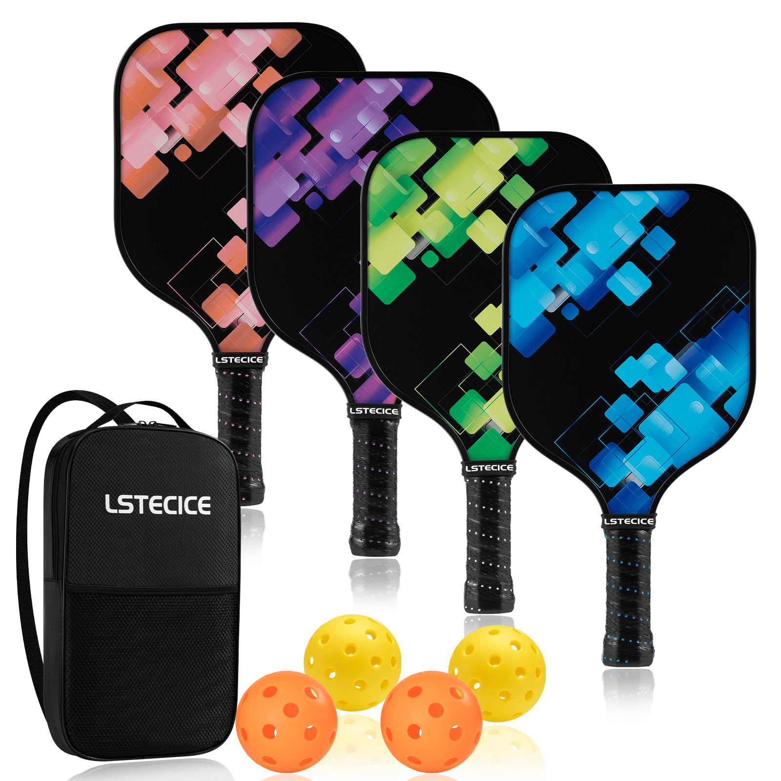 LSTECICE Pickleball Paddles, Fiberglass Surface Polymer Core Pickleball Set of 4, with Portable Case - Image 5