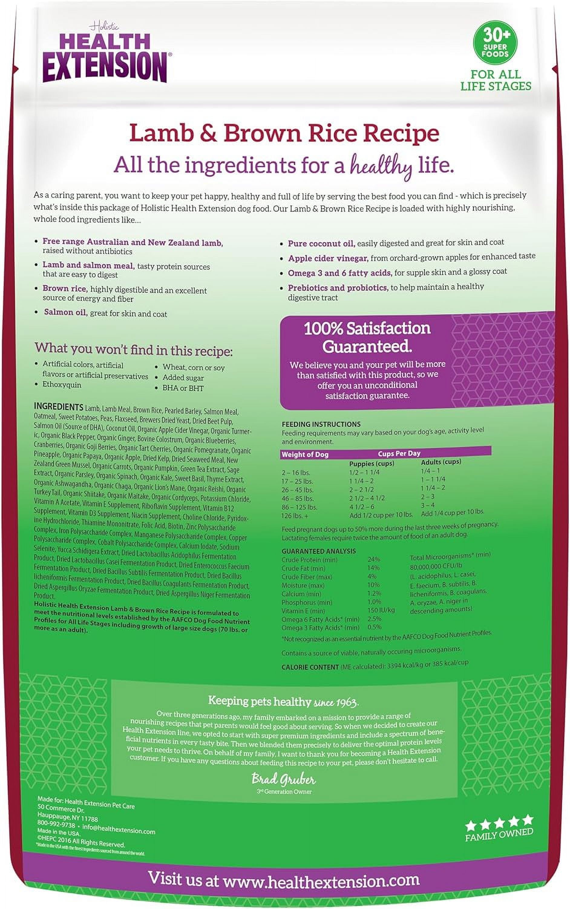 Health Extension Lamb & Brown Rice Dry Dog Food (15 lb / 6.8 kg) - Nutritious Free-Range Lamb Formula with Probiotics, Antioxidants & Omega 3 for Dogs with Sensitive Digestion - Image 7