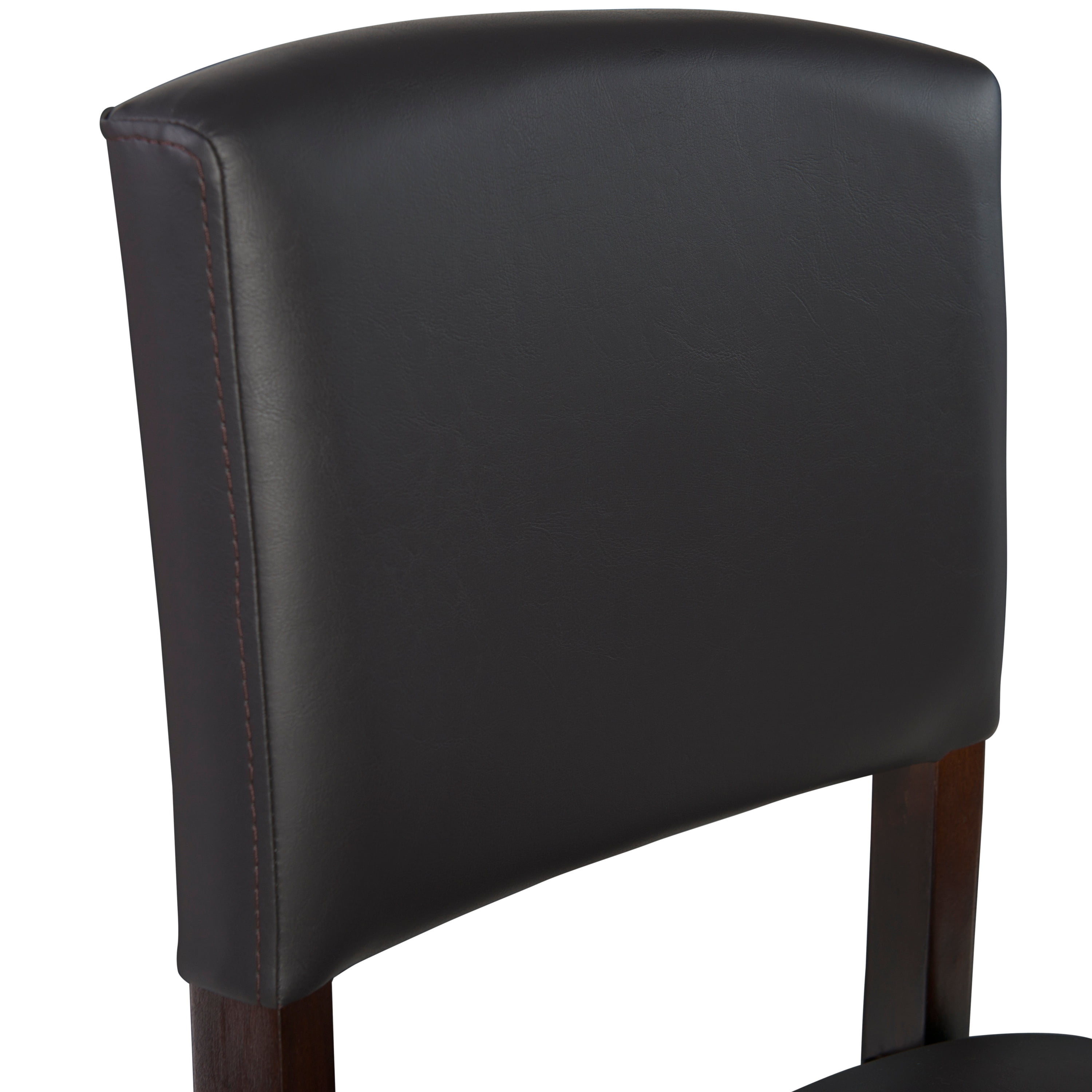 Linon Metairie 24" Mid Back Indoor Upholstered Counter Stool, Espresso/Dark Brown Faux Leather - Image 7