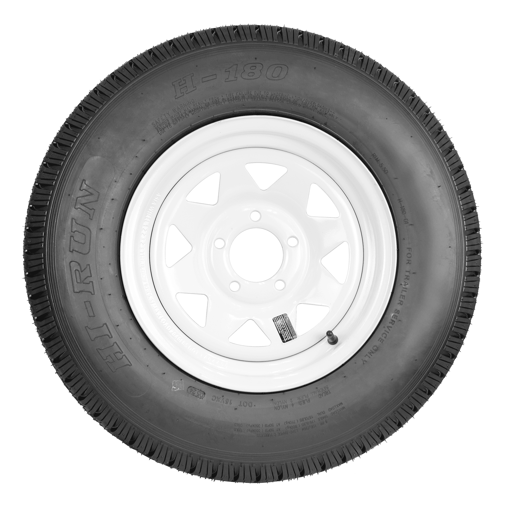 Hi-Run H180 ST205/75D14 6PR TL 100L Trailer Tire & 14X6 5-4.5 Wheel Assembly - Image 7